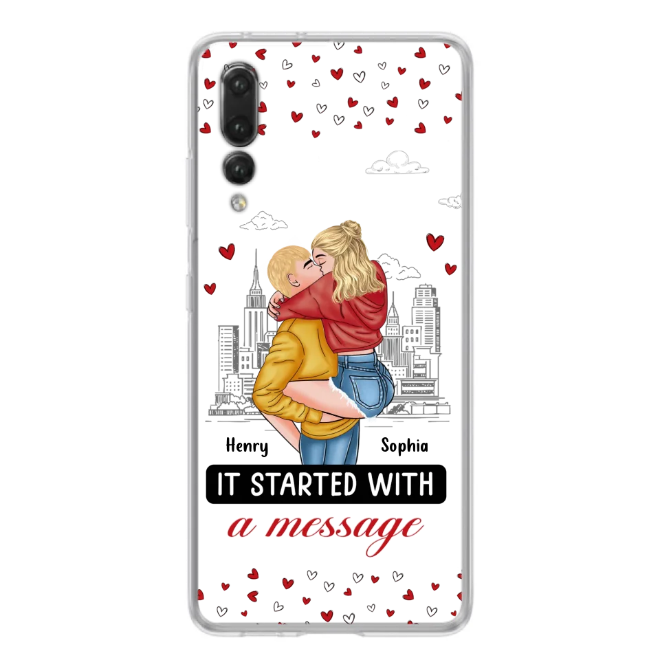 Custom Personalized Couple Phone Case For Xiaomi/ Oppo/ Huawei - Gift Idea For Couple - It Started With A Message
