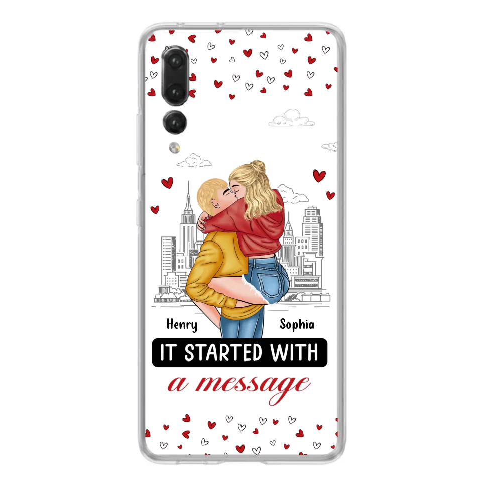 Custom Personalized Couple Phone Case For Xiaomi/ Oppo/ Huawei - Gift Idea For Couple - It Started With A Message