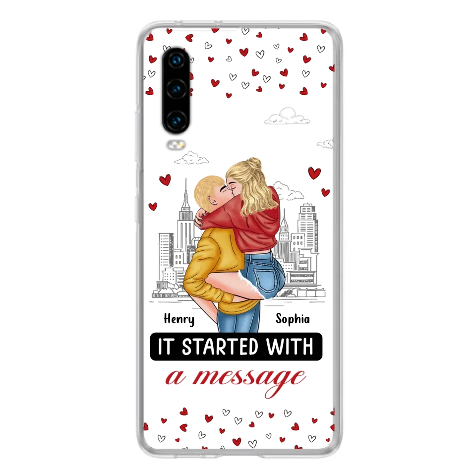 Custom Personalized Couple Phone Case For Xiaomi/ Oppo/ Huawei - Gift Idea For Couple - It Started With A Message