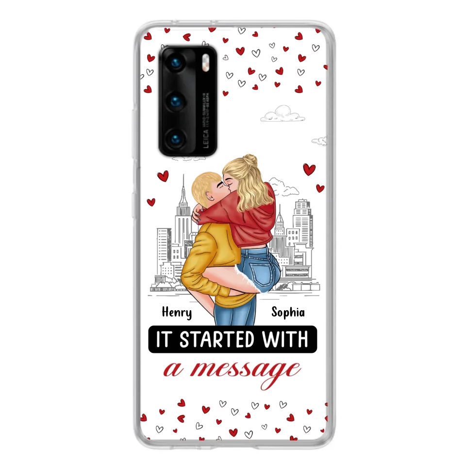 Custom Personalized Couple Phone Case For Xiaomi/ Oppo/ Huawei - Gift Idea For Couple - It Started With A Message