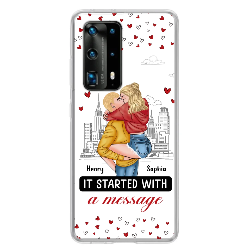 Custom Personalized Couple Phone Case For Xiaomi/ Oppo/ Huawei - Gift Idea For Couple - It Started With A Message