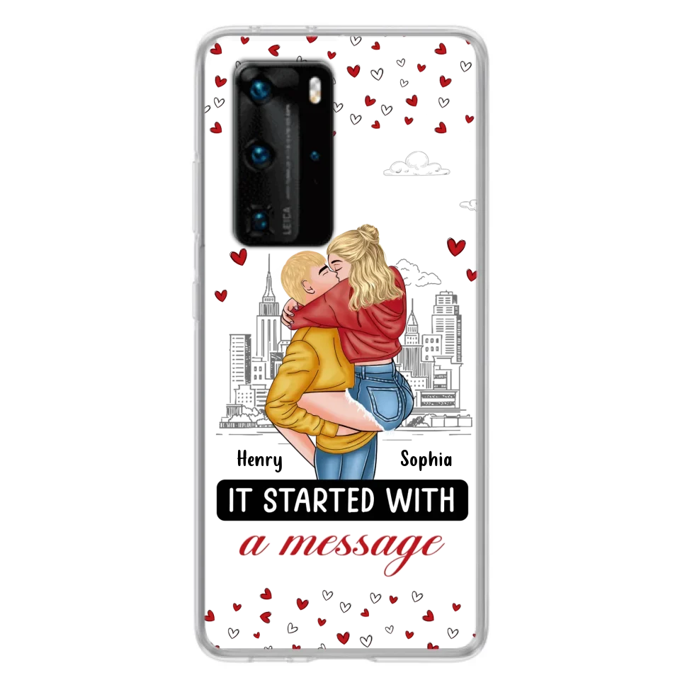 Custom Personalized Couple Phone Case For Xiaomi/ Oppo/ Huawei - Gift Idea For Couple - It Started With A Message