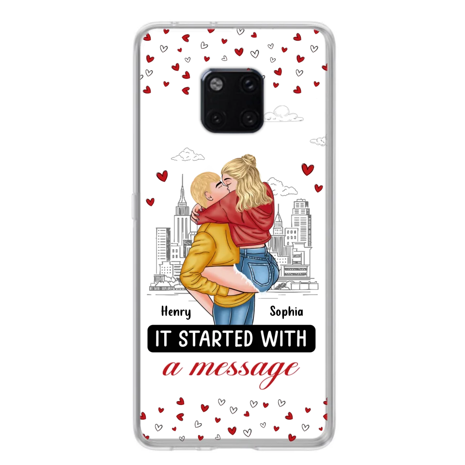 Custom Personalized Couple Phone Case For Xiaomi/ Oppo/ Huawei - Gift Idea For Couple - It Started With A Message