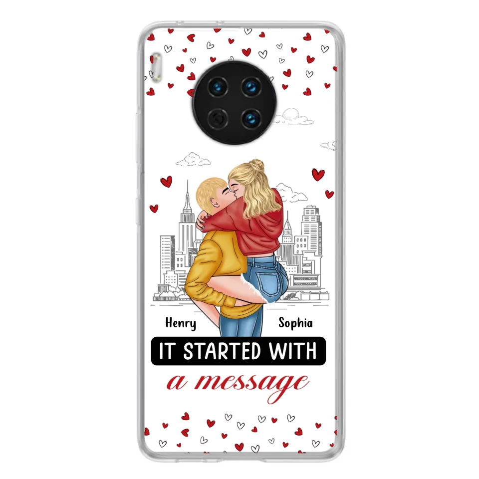Custom Personalized Couple Phone Case For Xiaomi/ Oppo/ Huawei - Gift Idea For Couple - It Started With A Message