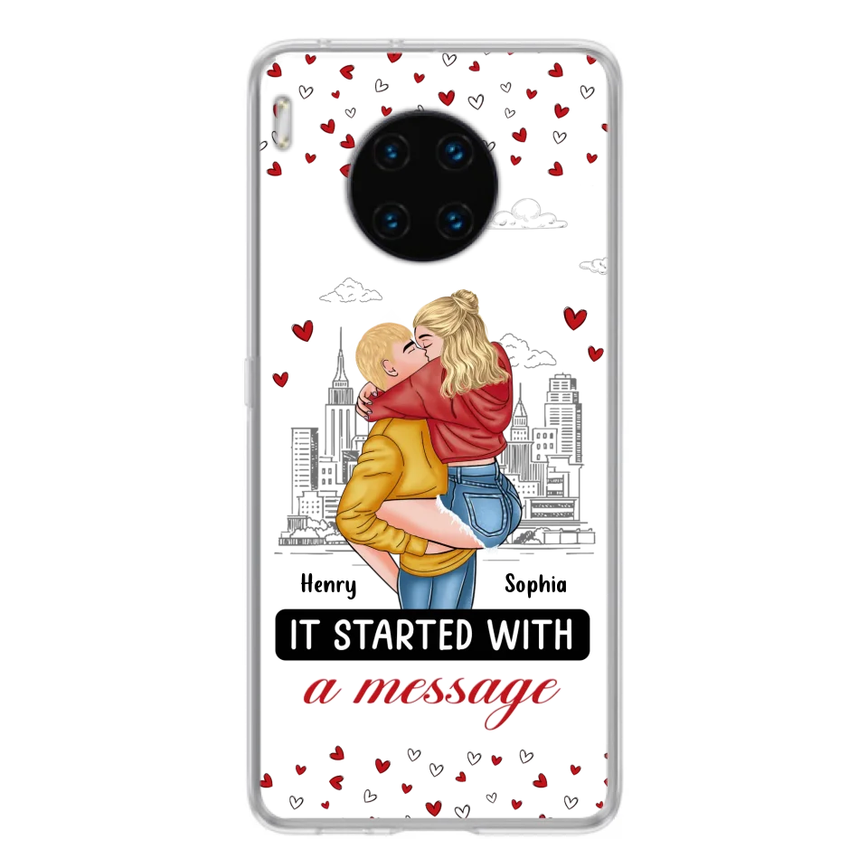 Custom Personalized Couple Phone Case For Xiaomi/ Oppo/ Huawei - Gift Idea For Couple - It Started With A Message