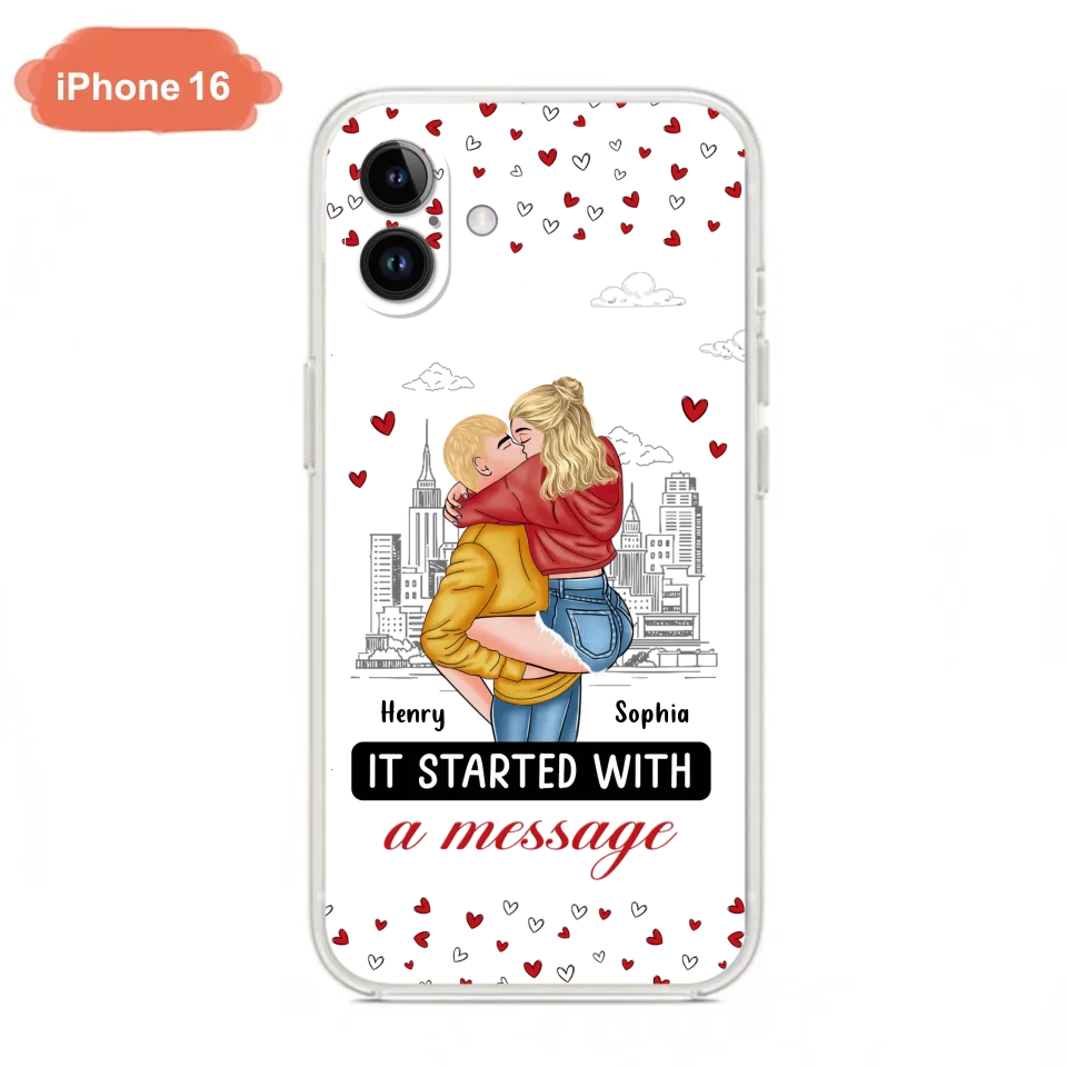 Custom Personalized Couple Phone Case For iPhone/ Samsung - Gift Idea For Couple - It Started With A Message