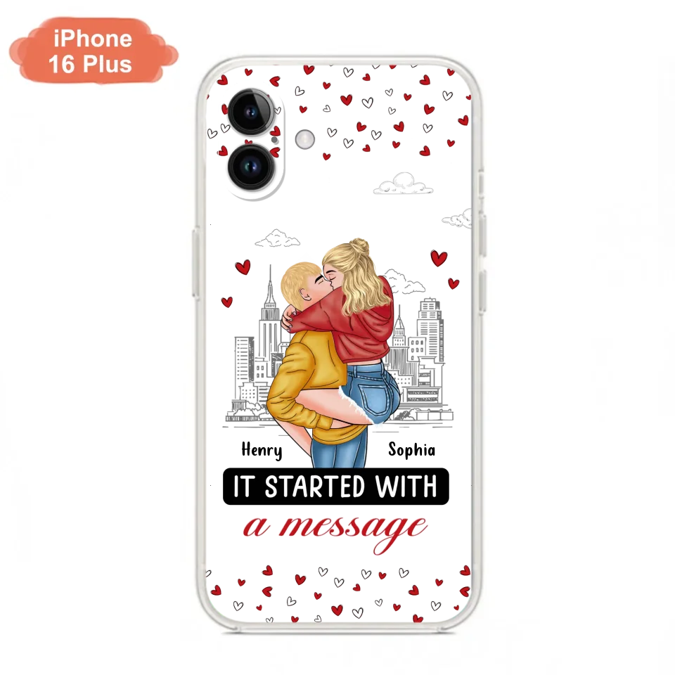 Custom Personalized Couple Phone Case For iPhone/ Samsung - Gift Idea For Couple - It Started With A Message