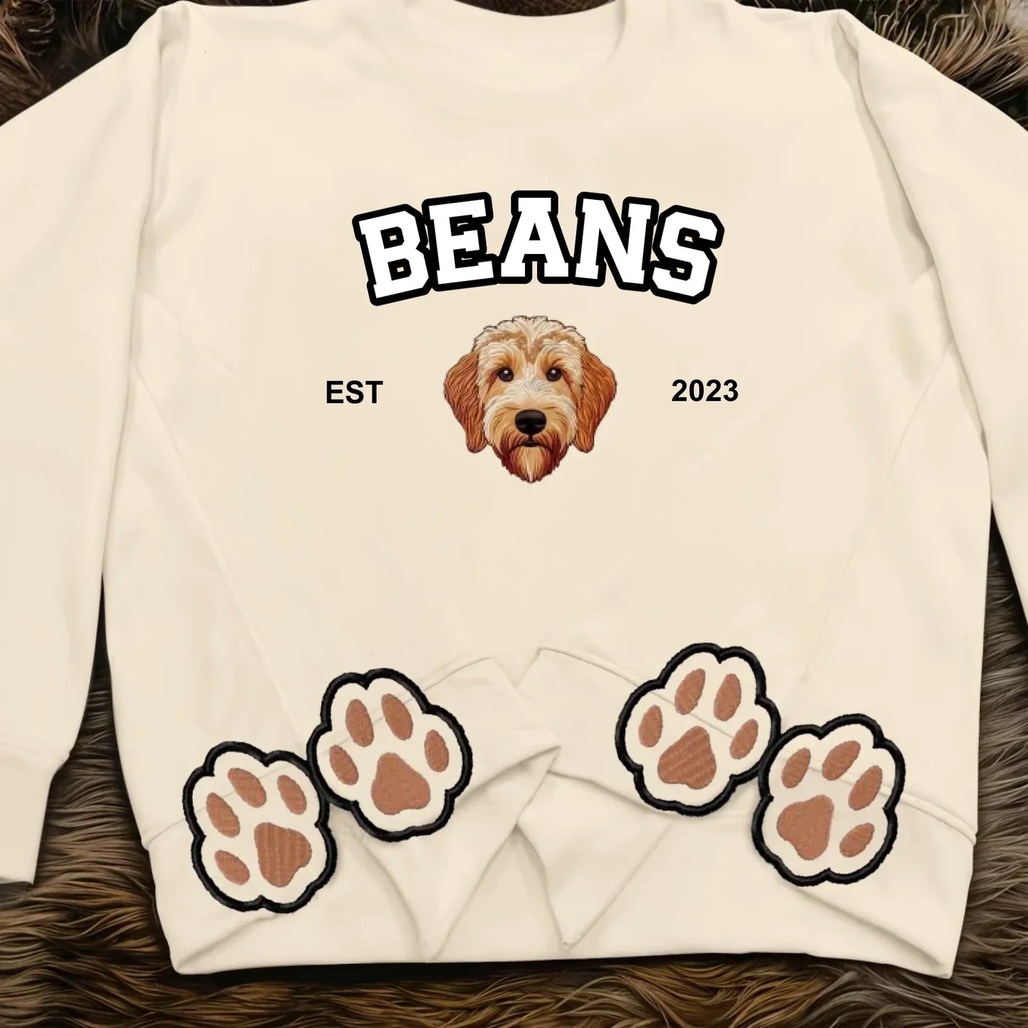 Personalized Dog Mom Side Bow Embroidered Sweatshirt - Upload Dog Photo - Gift Idea For Dog Lover