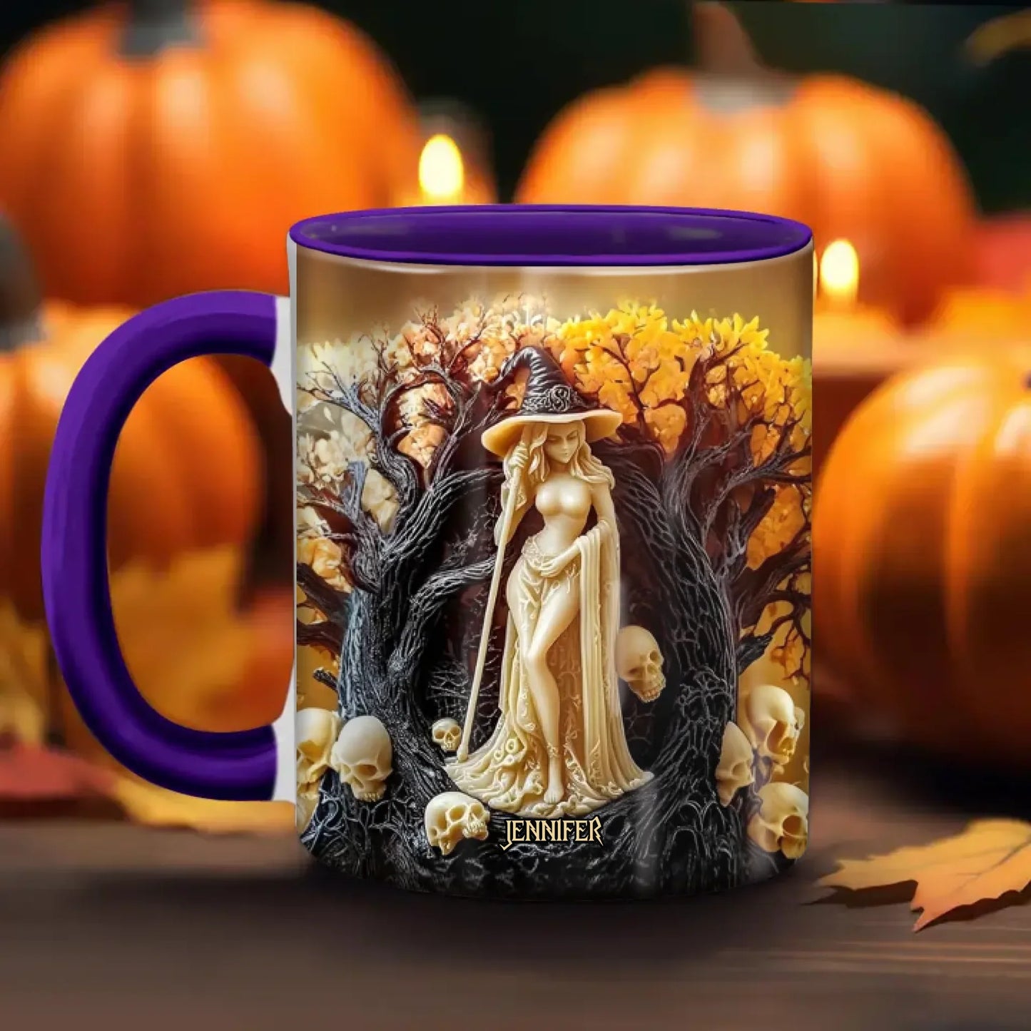 Personalized Witch Accent Mug - Gift Idea For Halloween/Witch - Custom Name