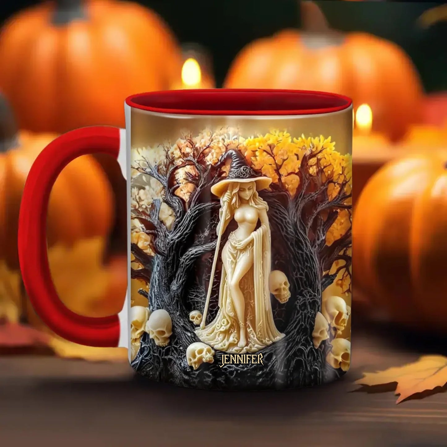 Personalized Witch Accent Mug - Gift Idea For Halloween/Witch - Custom Name