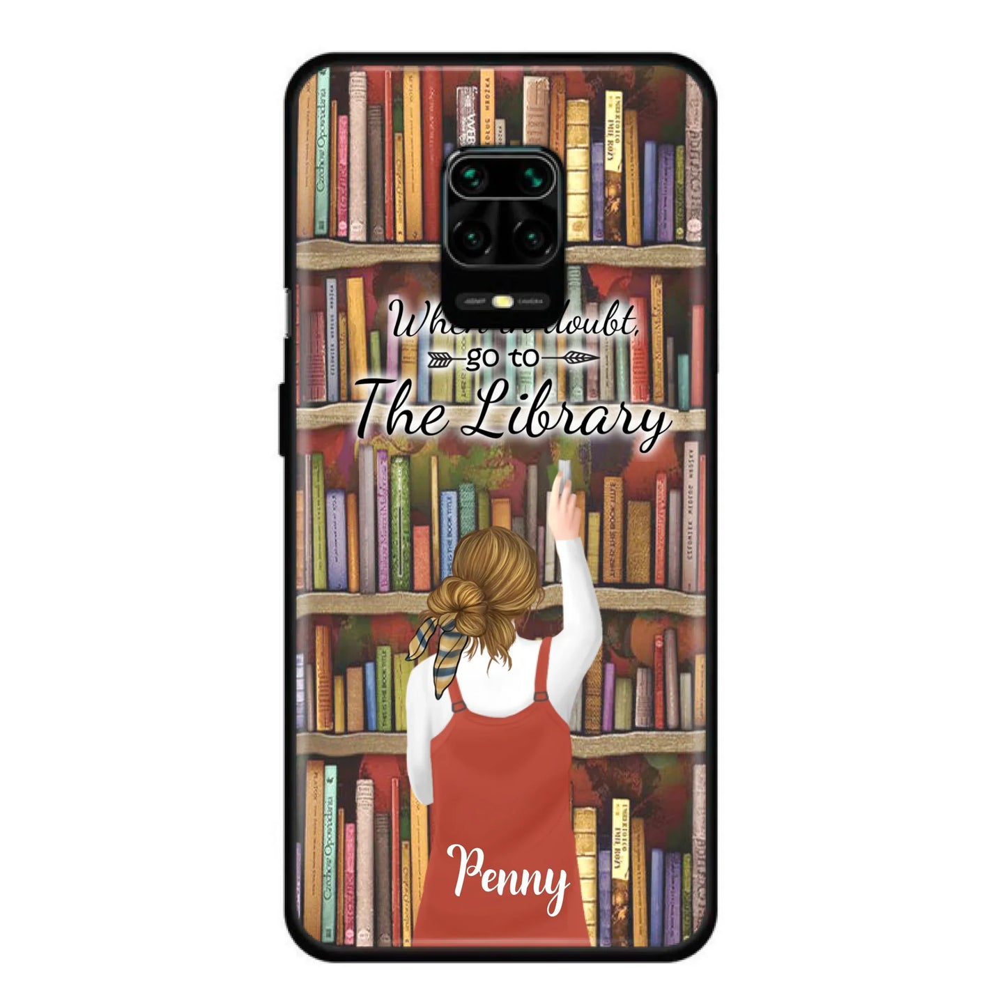 Personalized Reading Girl/ Reading Hobby Phone Case - Best Gift For Reading Girls - When in doubt, go to the library  - 7AZ0EJ
