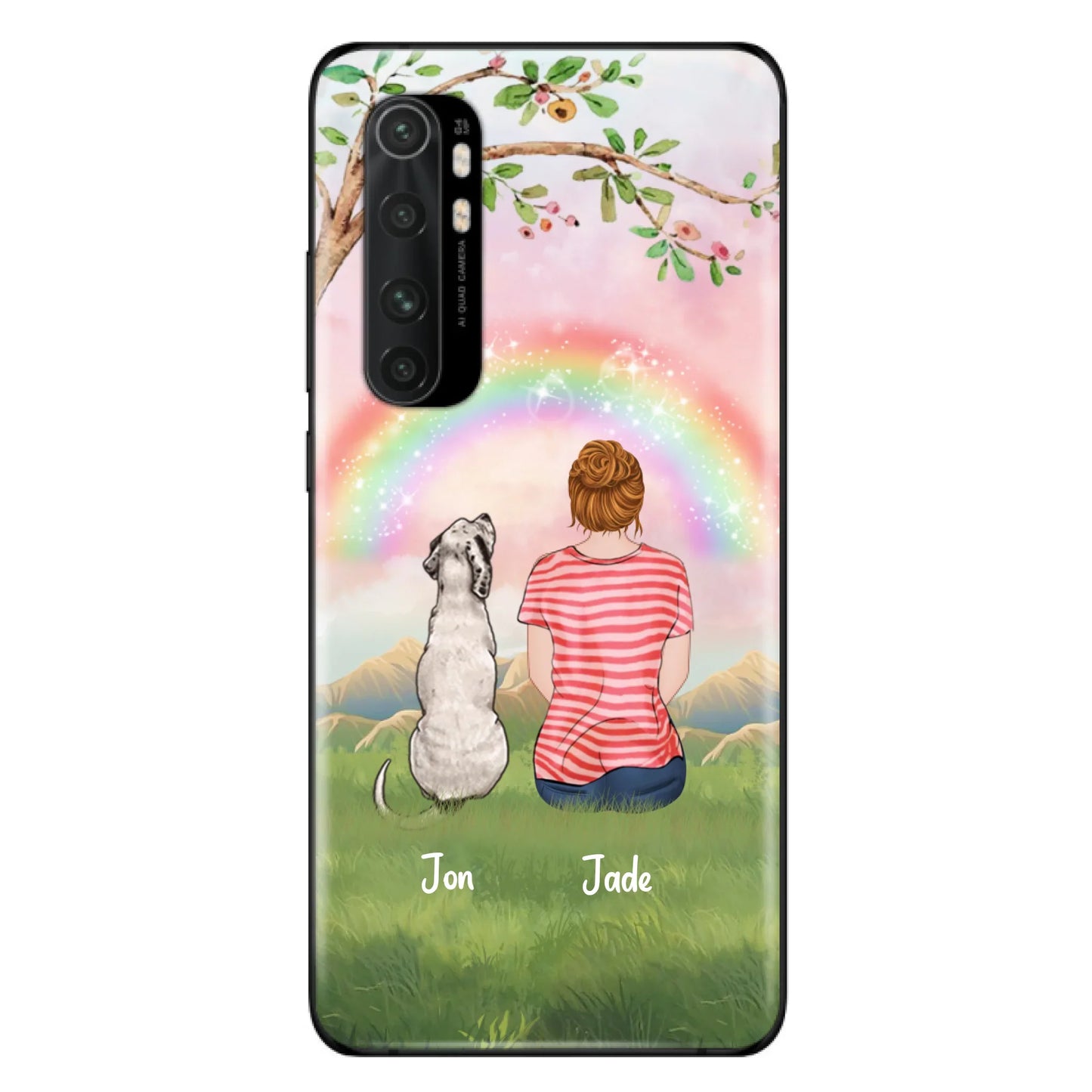 Custom Personalized Dog Mom/Dog Dad Phone Case - Man/Woman/Couple With Upto 4 Dogs - Best Gift Idea For Dog Lovers - Case For iPhone, Samsung and Xiaomi