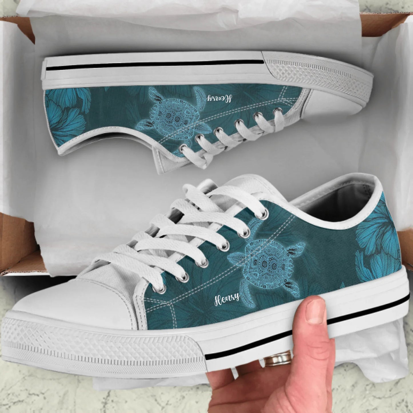 Personalized Turtle Sneakers - Gift Idea For Turtle Lovers - 8BNXYP