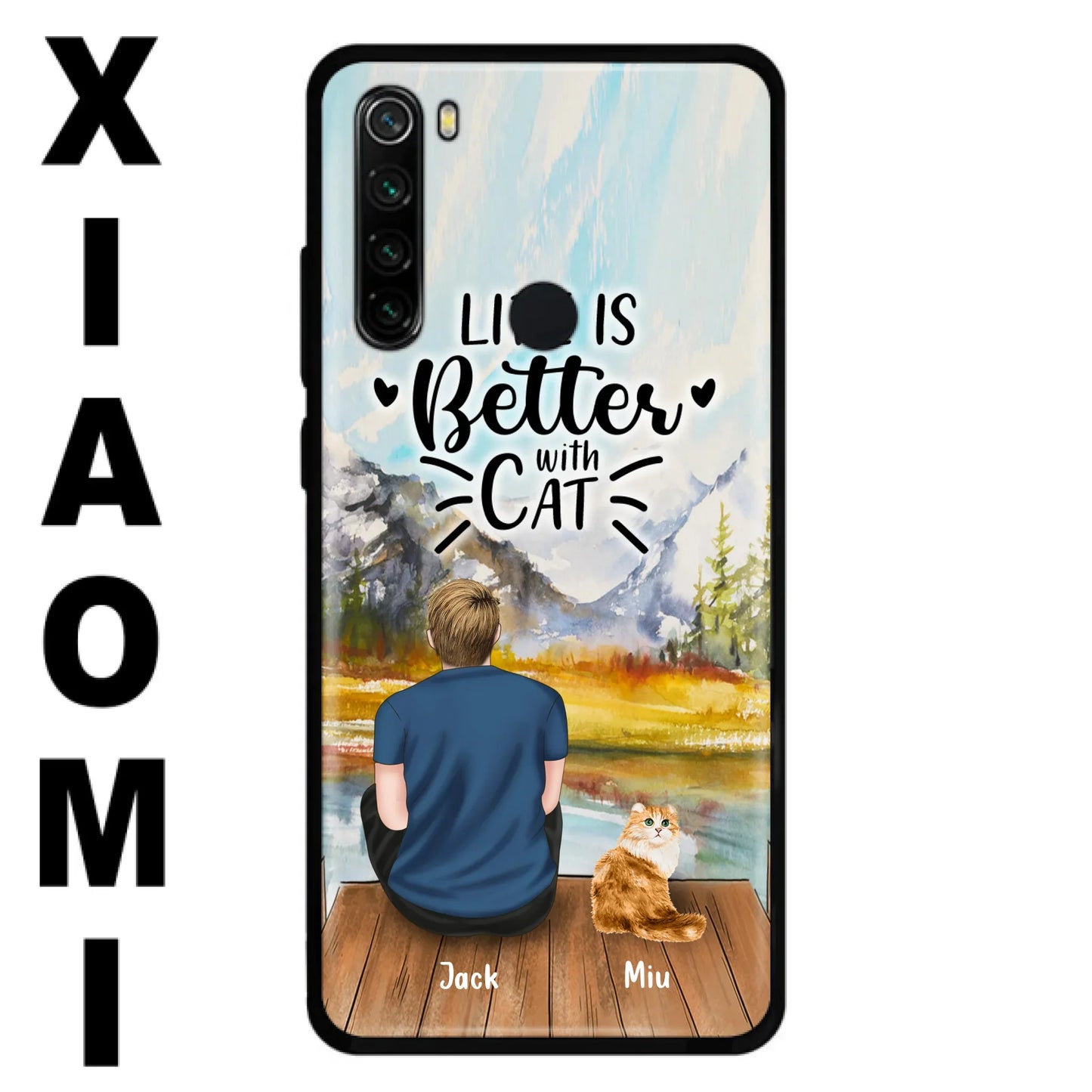 Custom Personalized Cat Dad Phone Case - Gifts For Cat Lovers With Upto 4 Cats - Best Cat Dad Ever - Case For iPhone, Samsung And Xiaomi