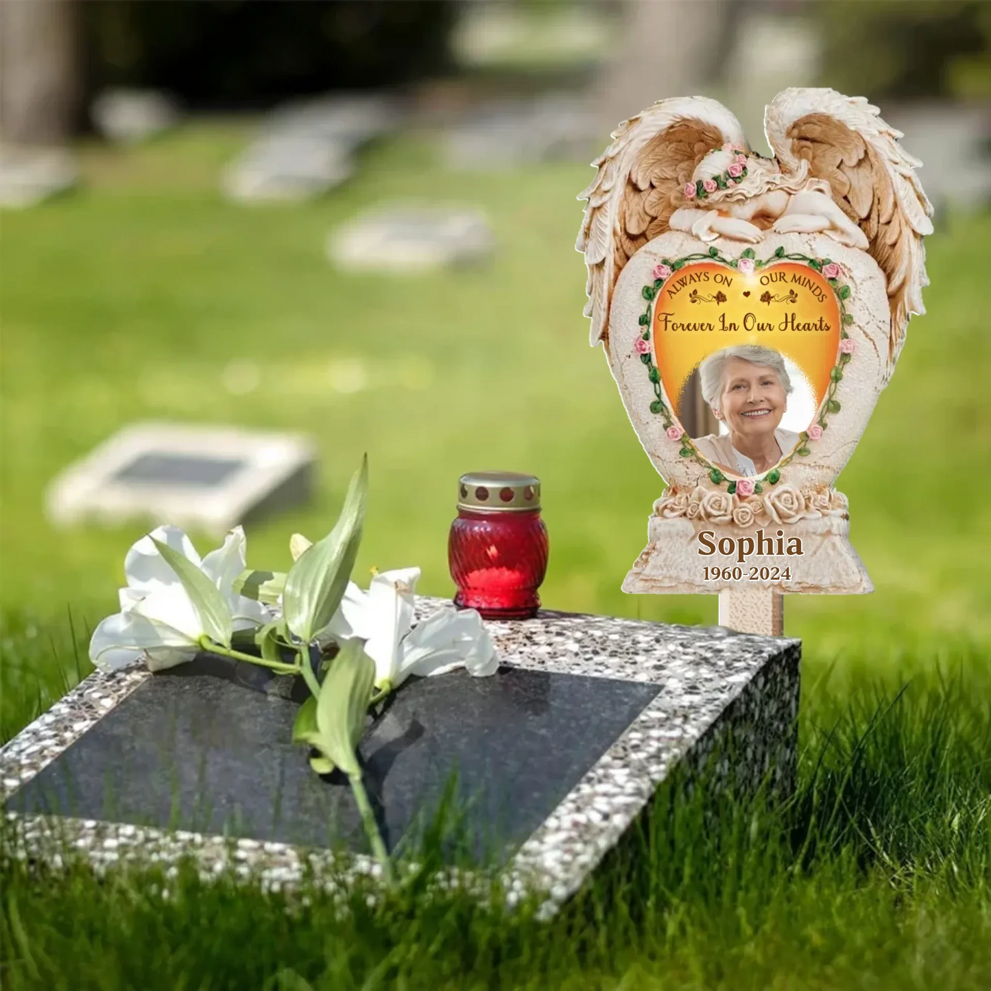 Personalized Memorial Metal Sign - Memorial Gift Idea - Always On Our Minds Forever In Our Hearts