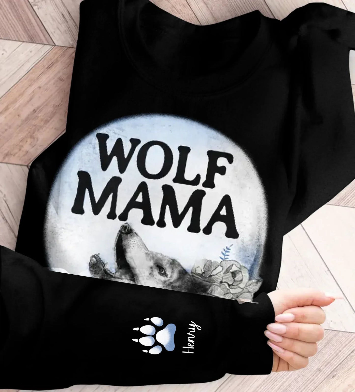 Personalized Wolf AOP Sweater - Gift Idea For Mother's Day With Up To 6 Kids - Wolf Mama