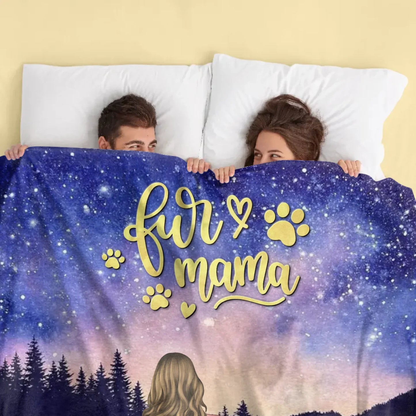 Personalized Pet Mom Quilt/Fleece Blanket - Gift For Pets Lover With Up to 4 Pets - Fur Mama