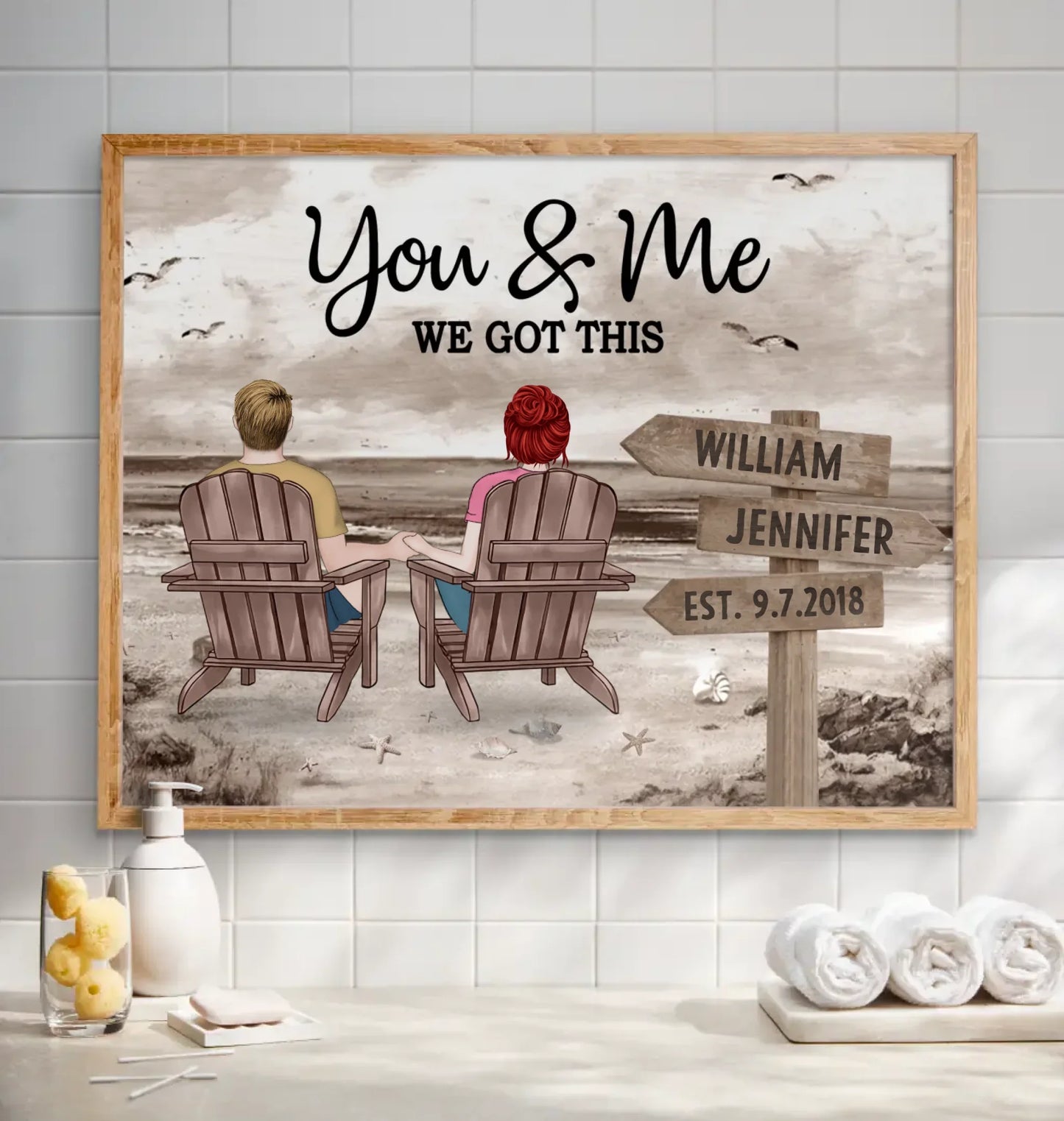 Personalized Couple Poster - Anniversary/Valentine's Day Gift Idea For Couple - You & Me We Got This