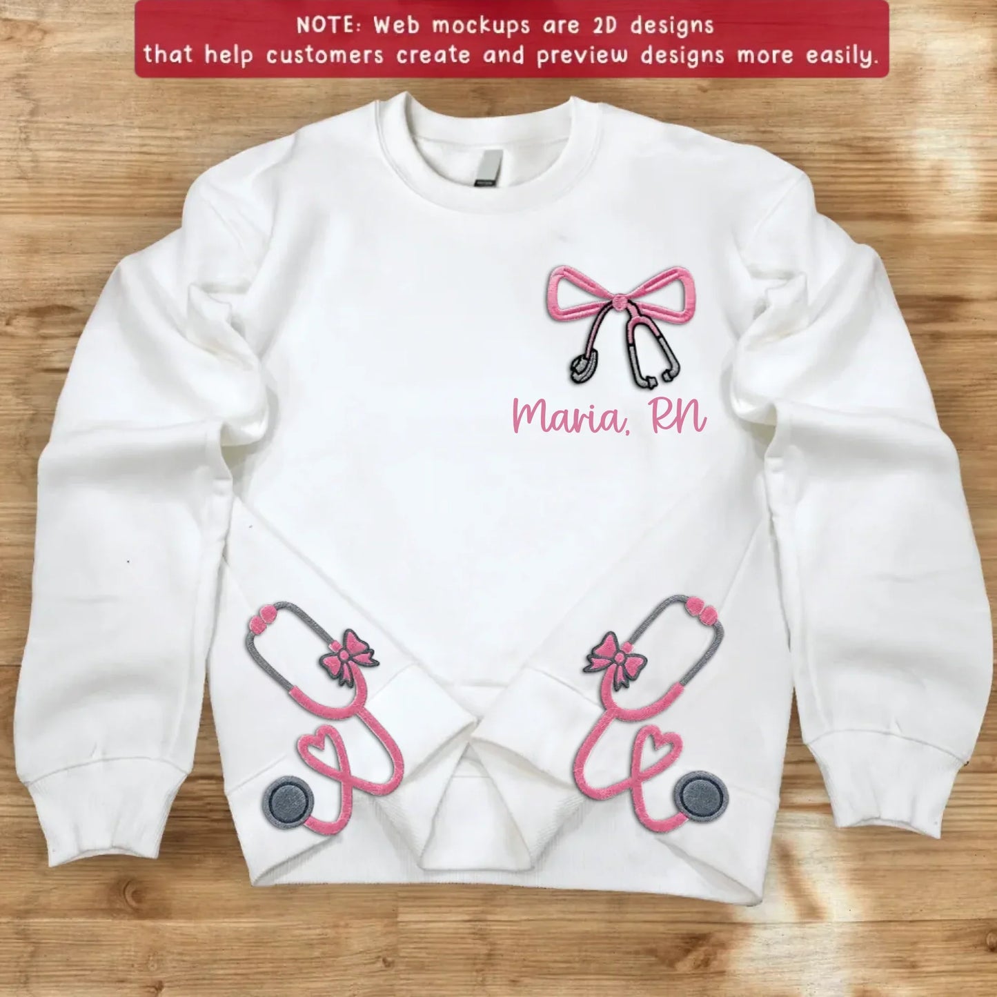 Personalized Stethoscope Doctor/Nurse/Medical Embroidered Side Split Sweater - Gift For Doctor/Nurse - Custom Name