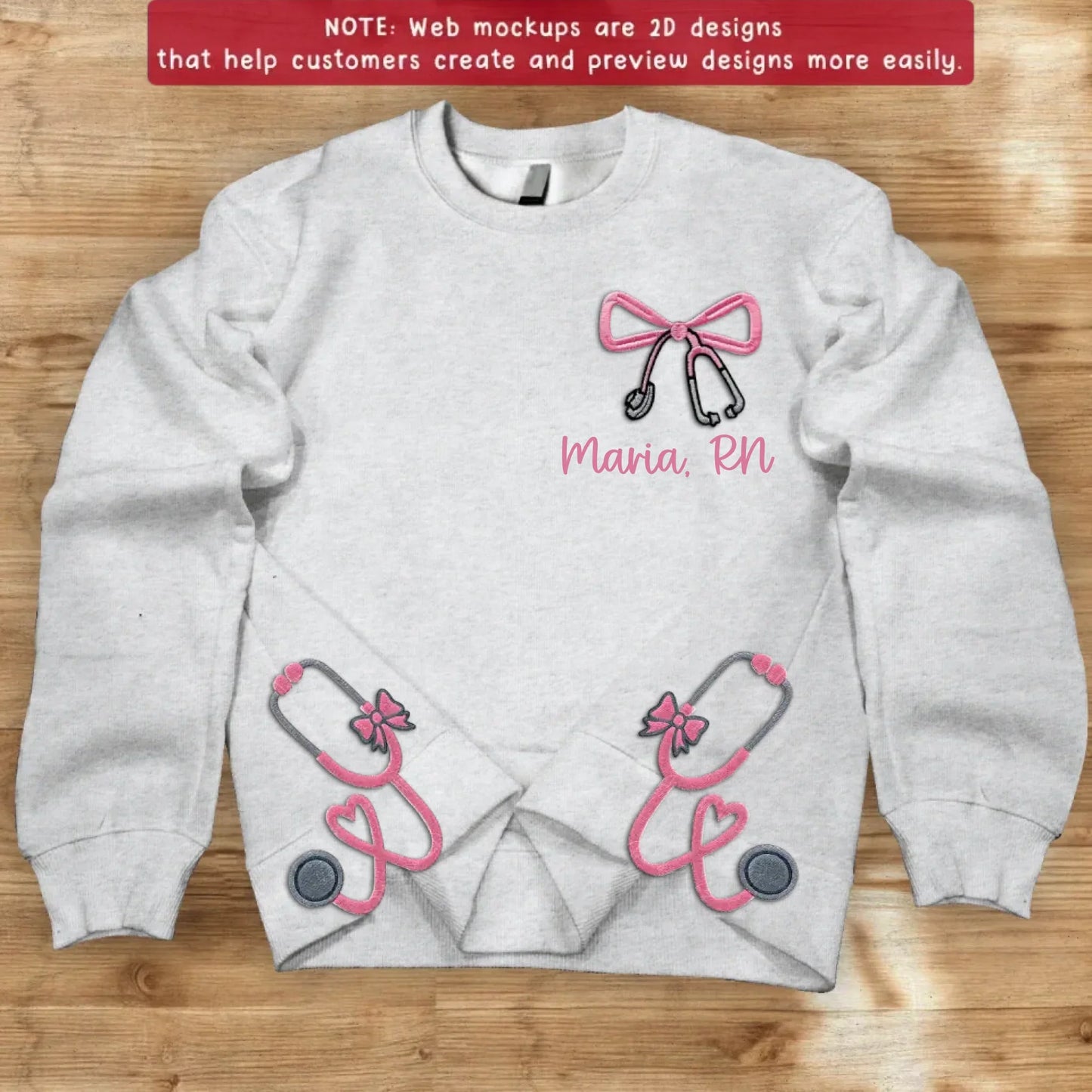 Personalized Stethoscope Doctor/Nurse/Medical Embroidered Side Split Sweater - Gift For Doctor/Nurse - Custom Name