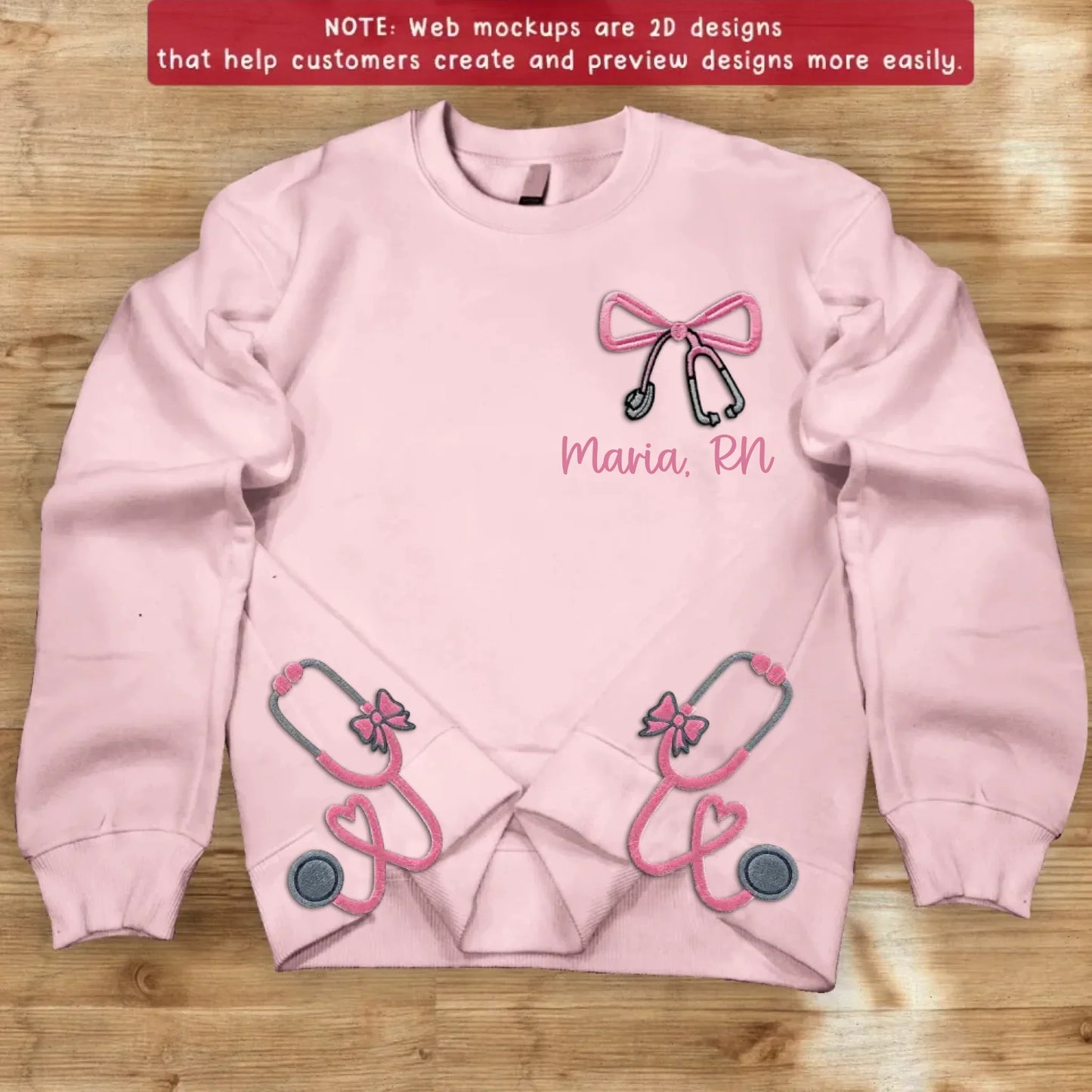 Personalized Stethoscope Doctor/Nurse/Medical Embroidered Side Split Sweater - Gift For Doctor/Nurse - Custom Name