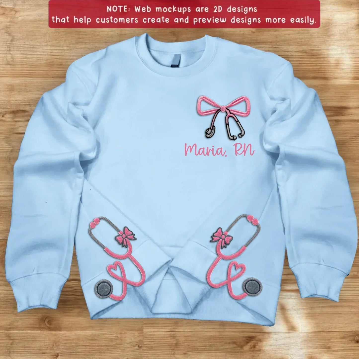 Personalized Stethoscope Doctor/Nurse/Medical Embroidered Side Split Sweater - Gift For Doctor/Nurse - Custom Name
