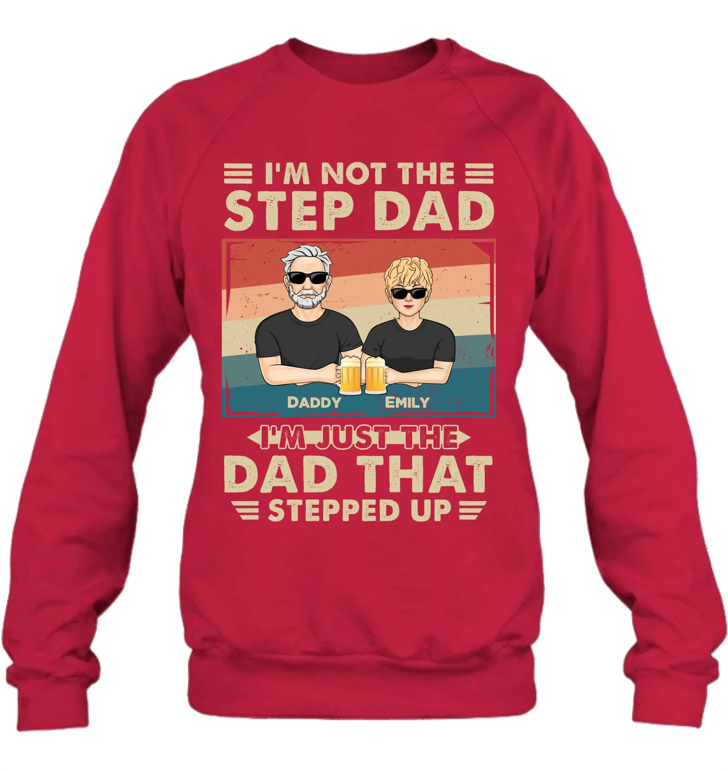 Personalized Step Dad Shirt/Sweater/Hoodie - Dad With Up To 4 Children - Father's Day Gift Idea For Step Dad