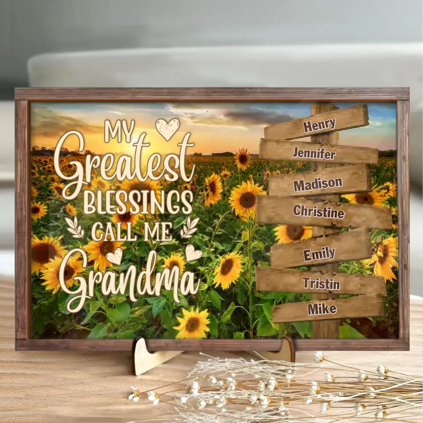 Custom Grandma Wooden Art - Gift Idea For Grandma/Grandkid - My Greatest Blessings Call Me Grandma