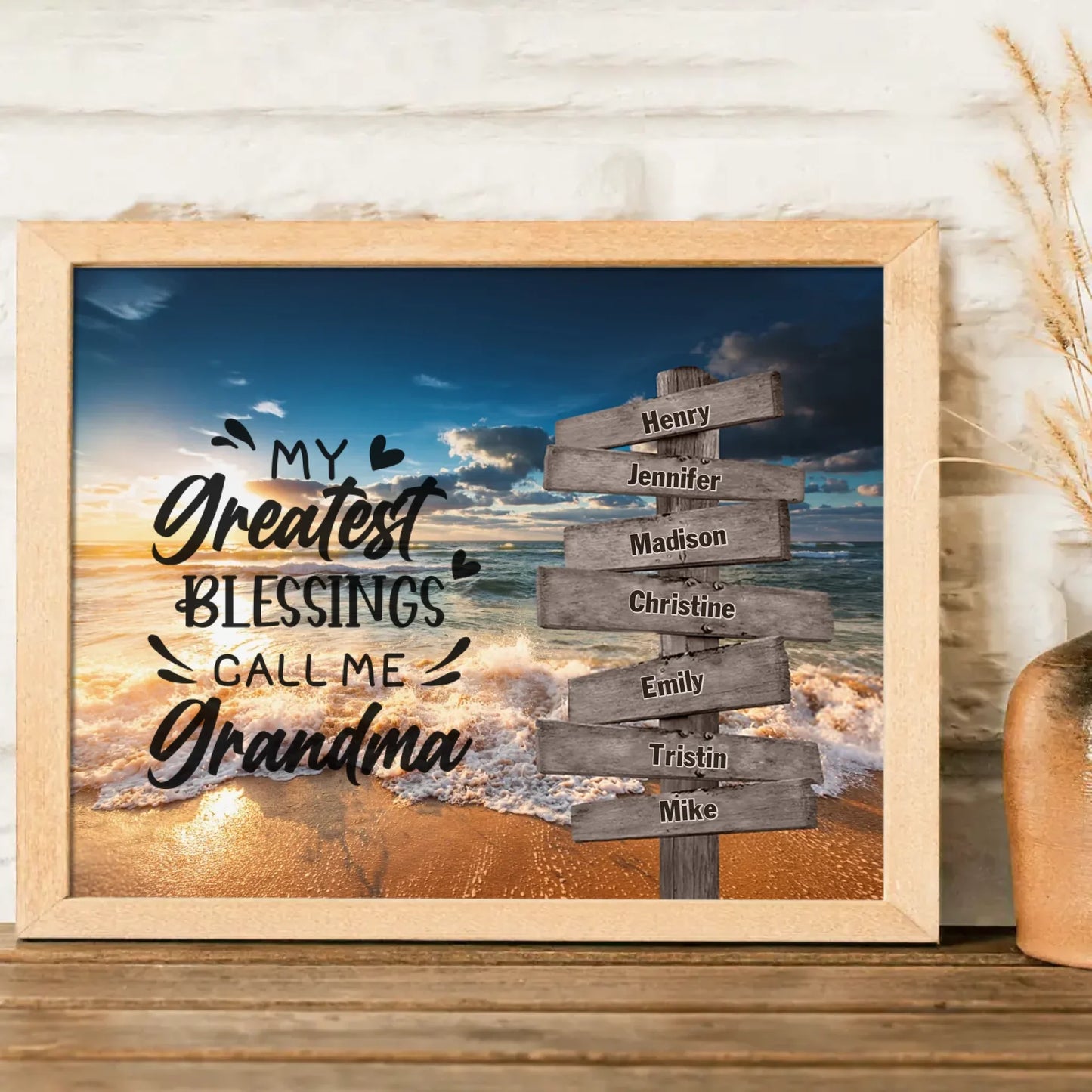 Personalized Grandma & Grandkids Poster - Gift Idea For Grandma/ Grandkid - My Greatest Blessings Call Me Grandma