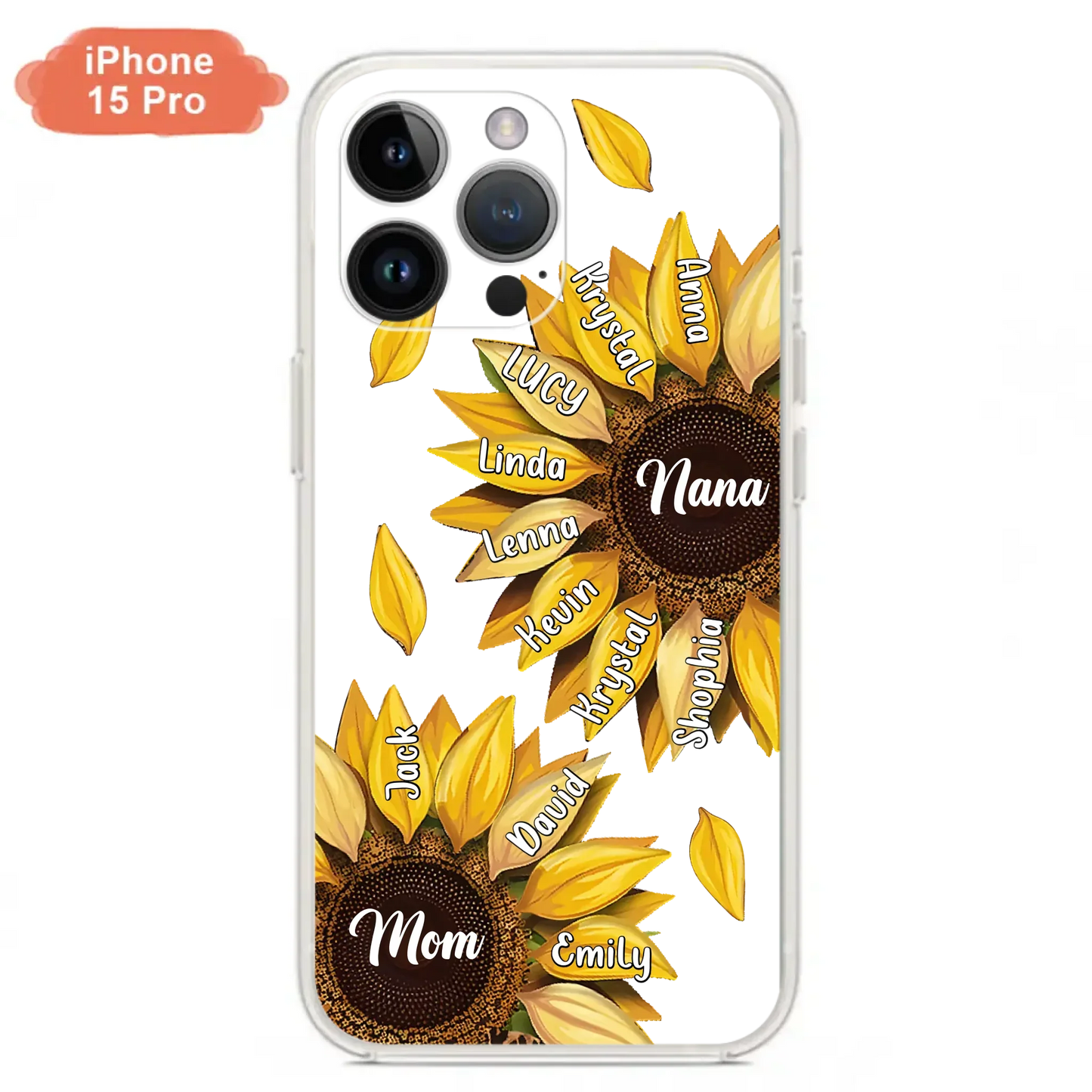 Custom Personalized Sunflower Grandma Phone Case -Upto 11 Kids - Mother's Day Gift Idea for Mom/Grandma -  Case For iPhone/Samsung