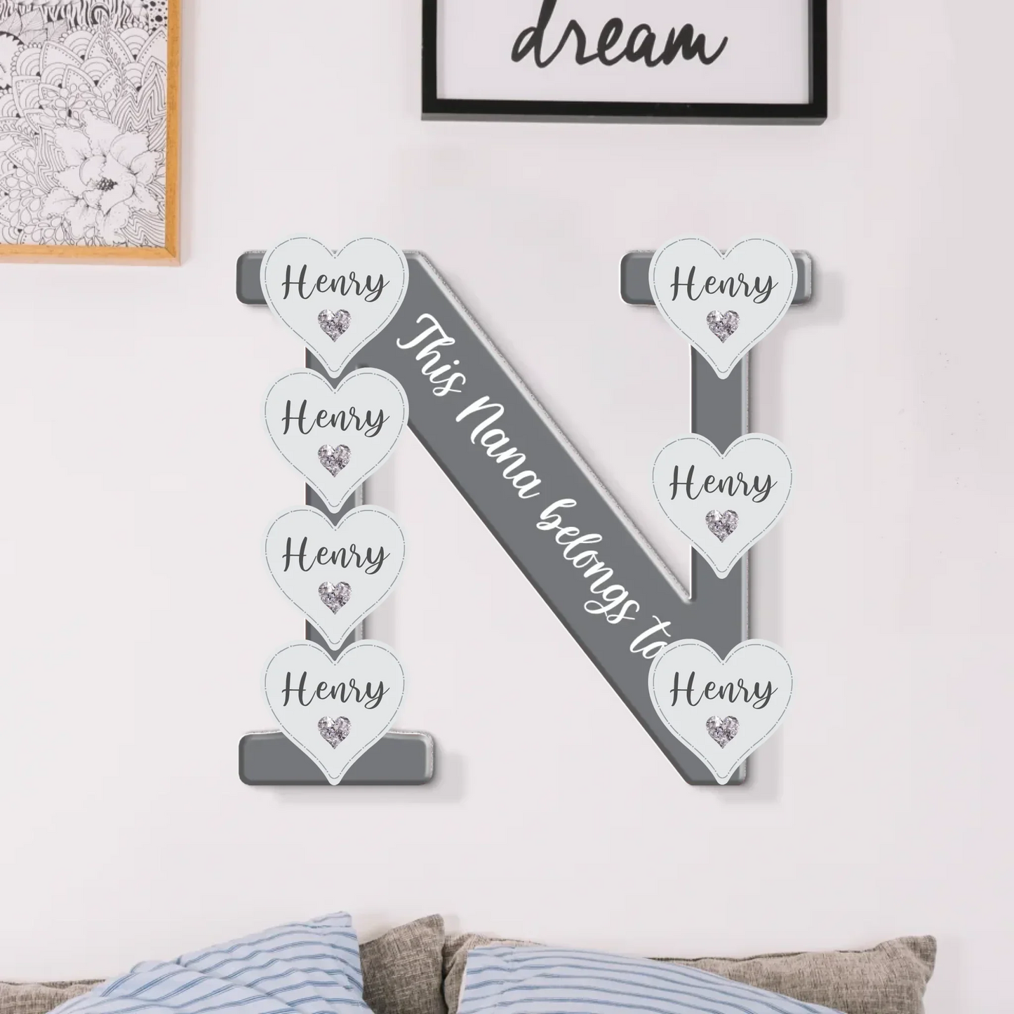 Personalized Nana Metal Sign - Mother's Day/Birthday Gift For Grandma - Up to 7 Grandkids - This Grandma Belongs To