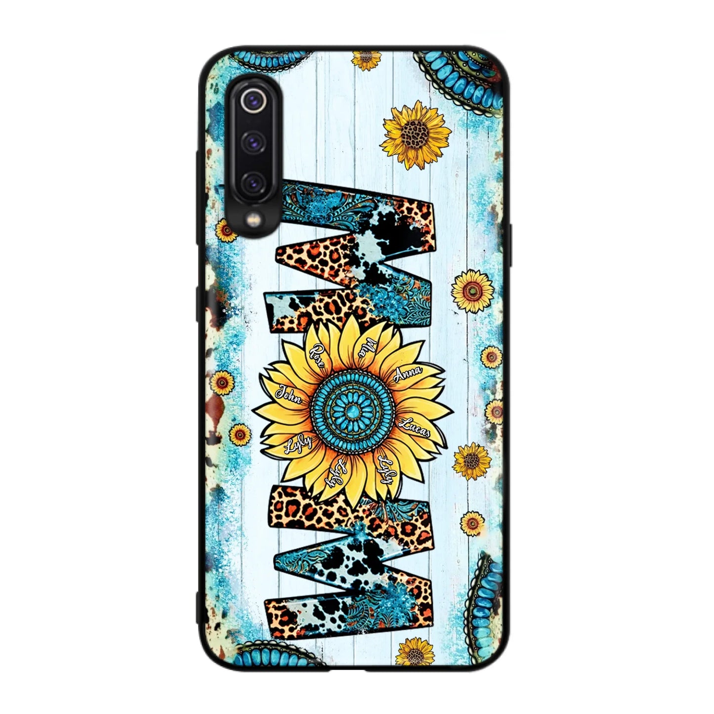 Personalized Mom Sunflower Phone Case - Mother's Day Gift Idea - Up to  8 Kids - Xiaomi/Oppo/Huawei