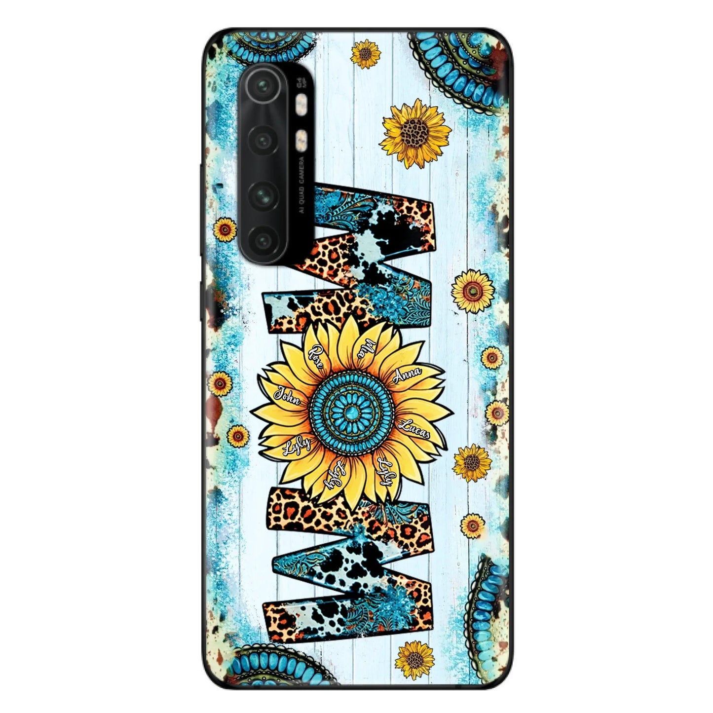 Personalized Mom Sunflower Phone Case - Mother's Day Gift Idea - Up to  8 Kids - Xiaomi/Oppo/Huawei
