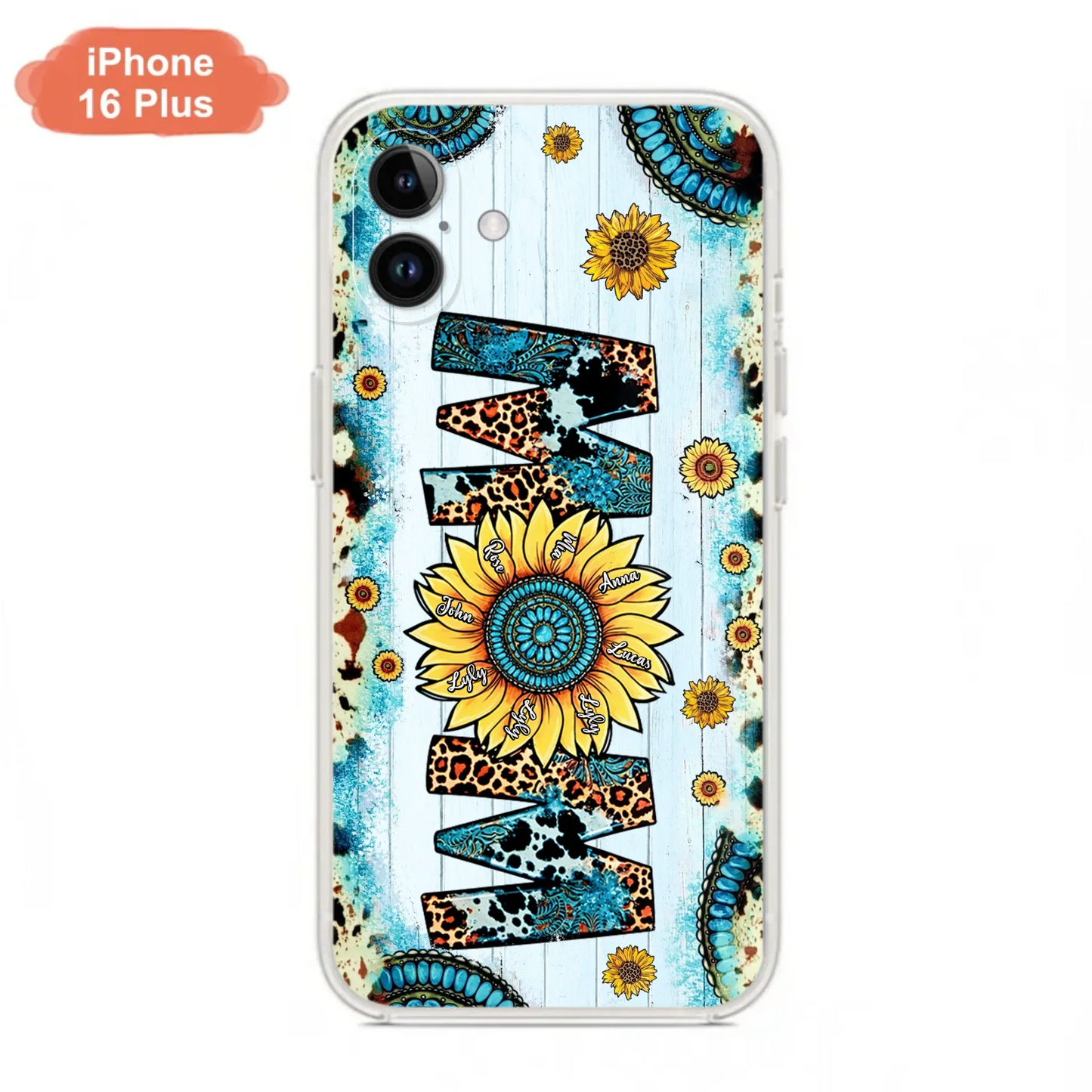 Custom Personalized Mom Sunflower Phone Case - Mother's Day Gift Idea - Upto 8 Kids - Case For iPhone/ Samsung