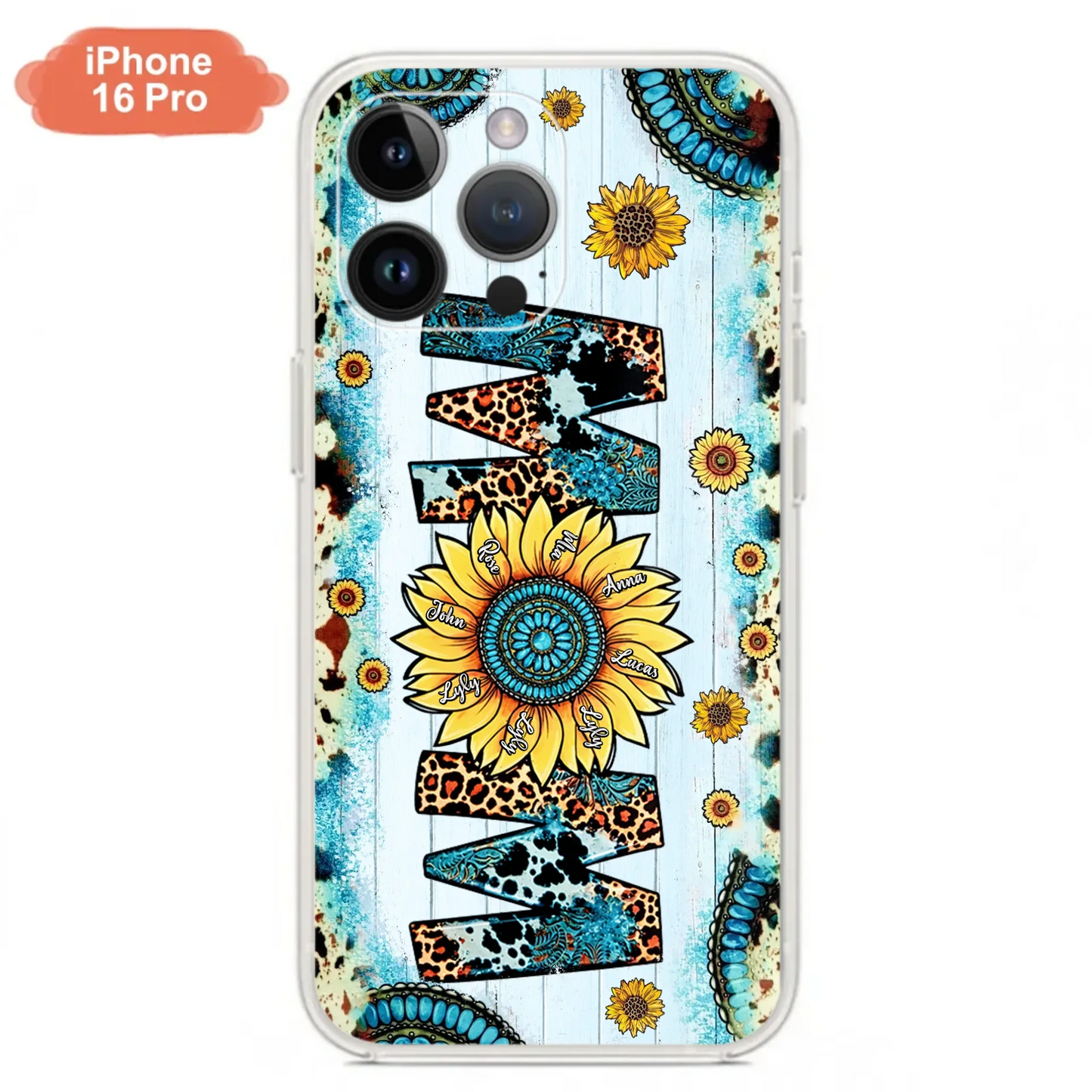 Custom Personalized Mom Sunflower Phone Case - Mother's Day Gift Idea - Upto 8 Kids - Case For iPhone/ Samsung