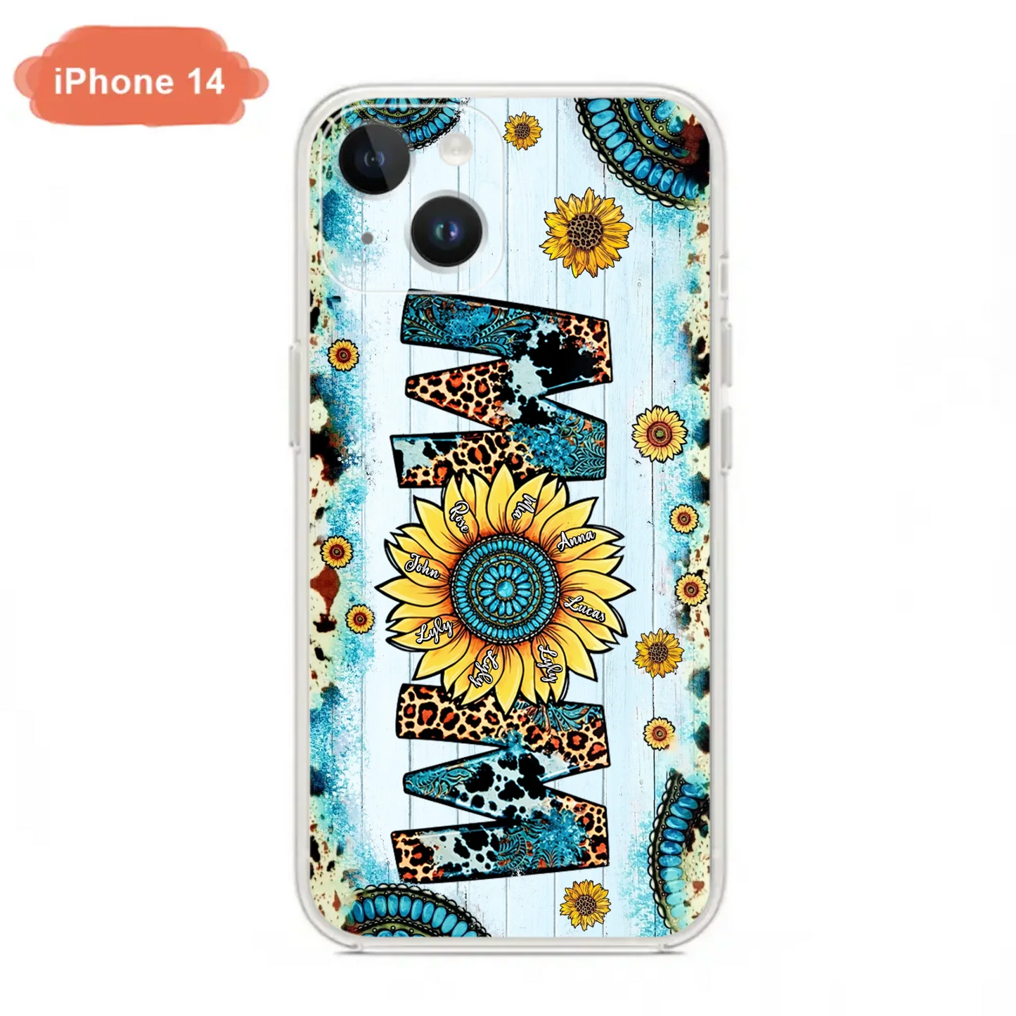 Custom Personalized Mom Sunflower Phone Case - Mother's Day Gift Idea - Upto 8 Kids - Case For iPhone/ Samsung