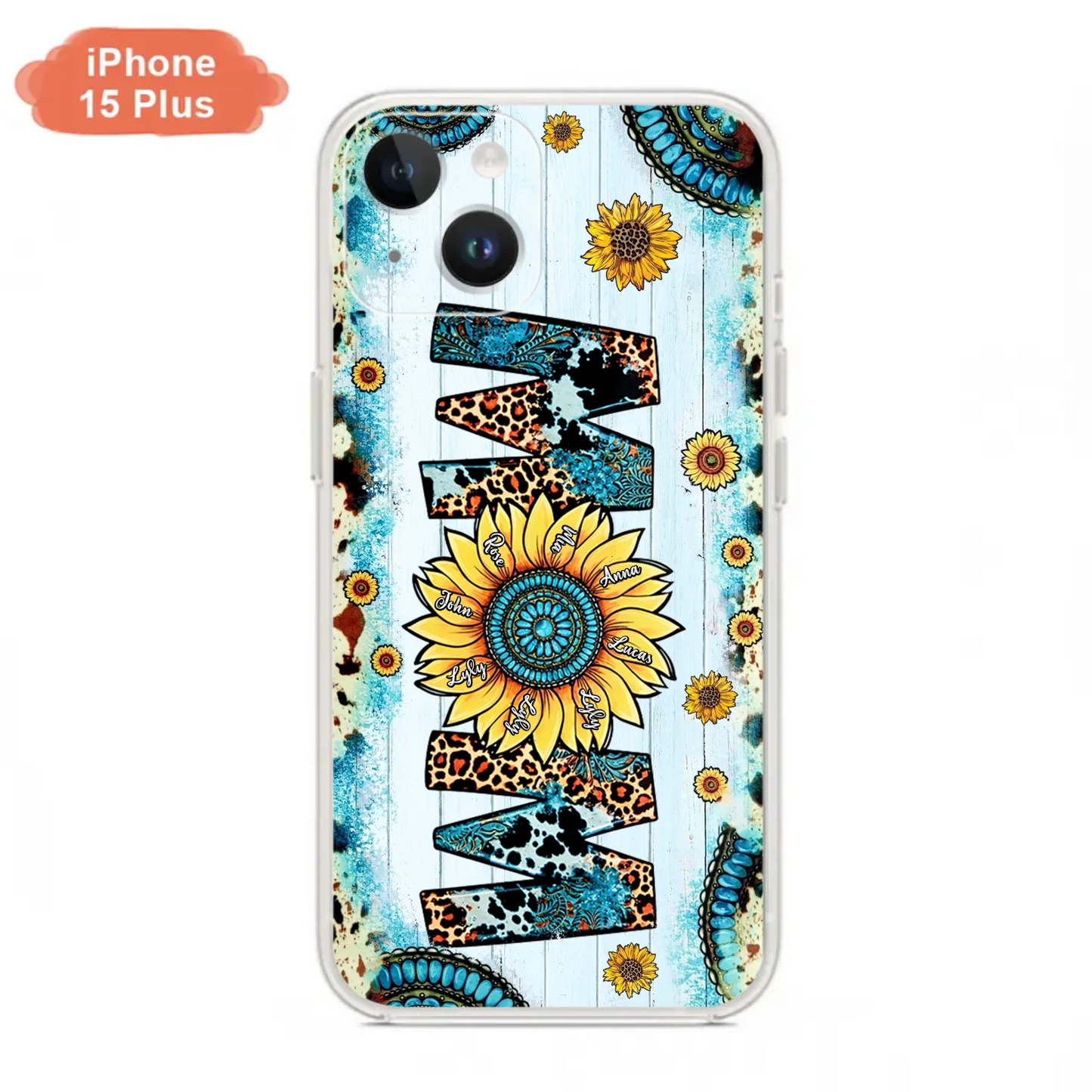 Custom Personalized Mom Sunflower Phone Case - Mother's Day Gift Idea - Upto 8 Kids - Case For iPhone/ Samsung