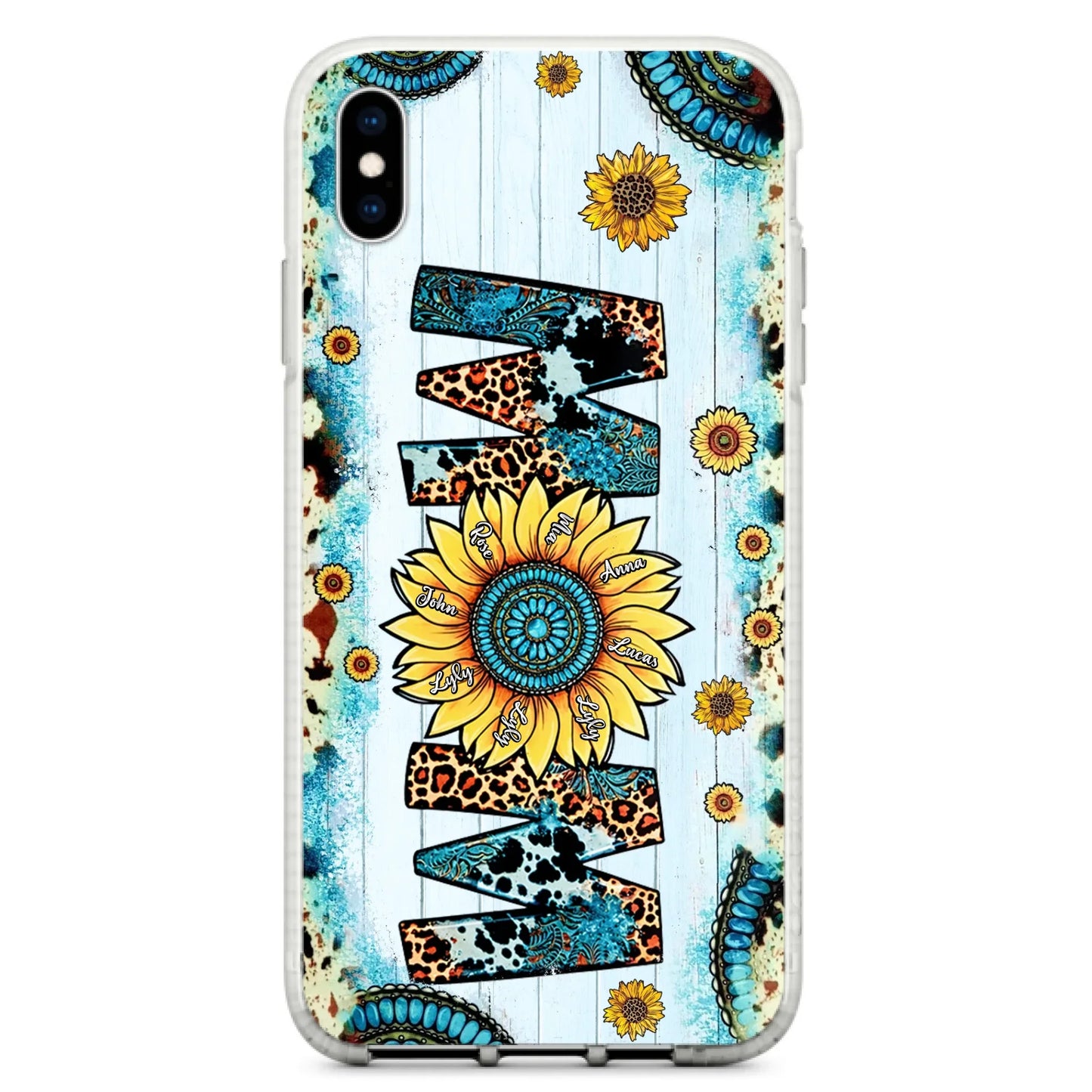 Custom Personalized Mom Sunflower Phone Case - Mother's Day Gift Idea - Upto 8 Kids - Case For iPhone/ Samsung