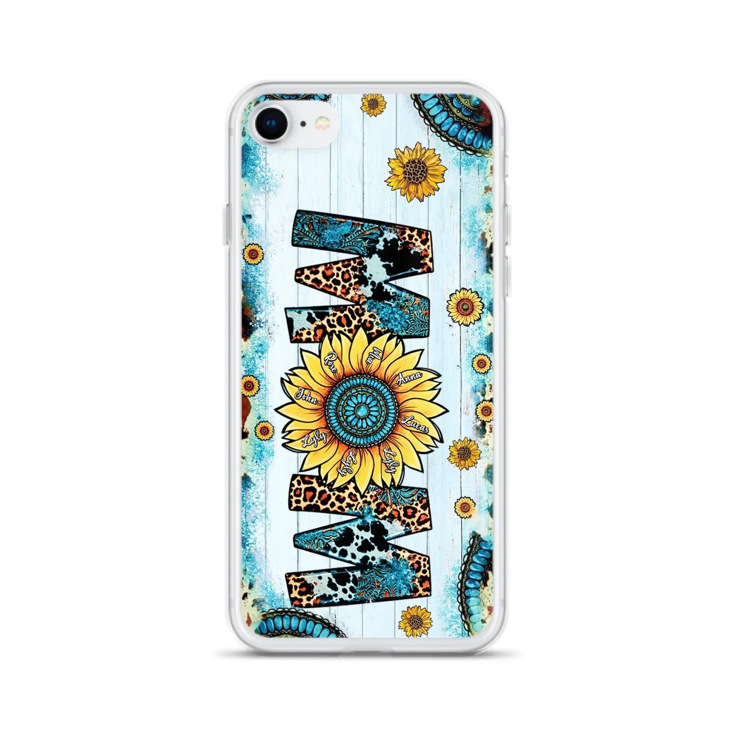 Custom Personalized Mom Sunflower Phone Case - Mother's Day Gift Idea - Upto 8 Kids - Case For iPhone/ Samsung