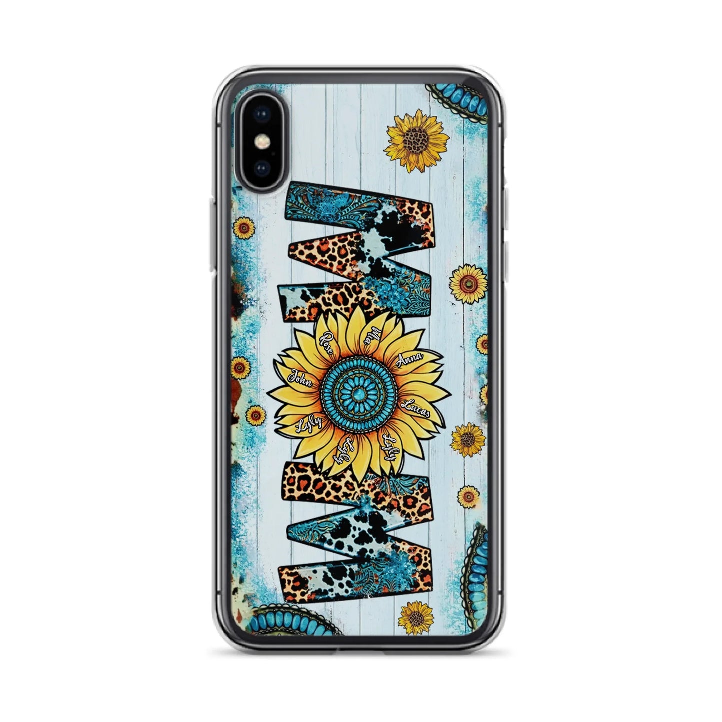 Custom Personalized Mom Sunflower Phone Case - Mother's Day Gift Idea - Upto 8 Kids - Case For iPhone/ Samsung