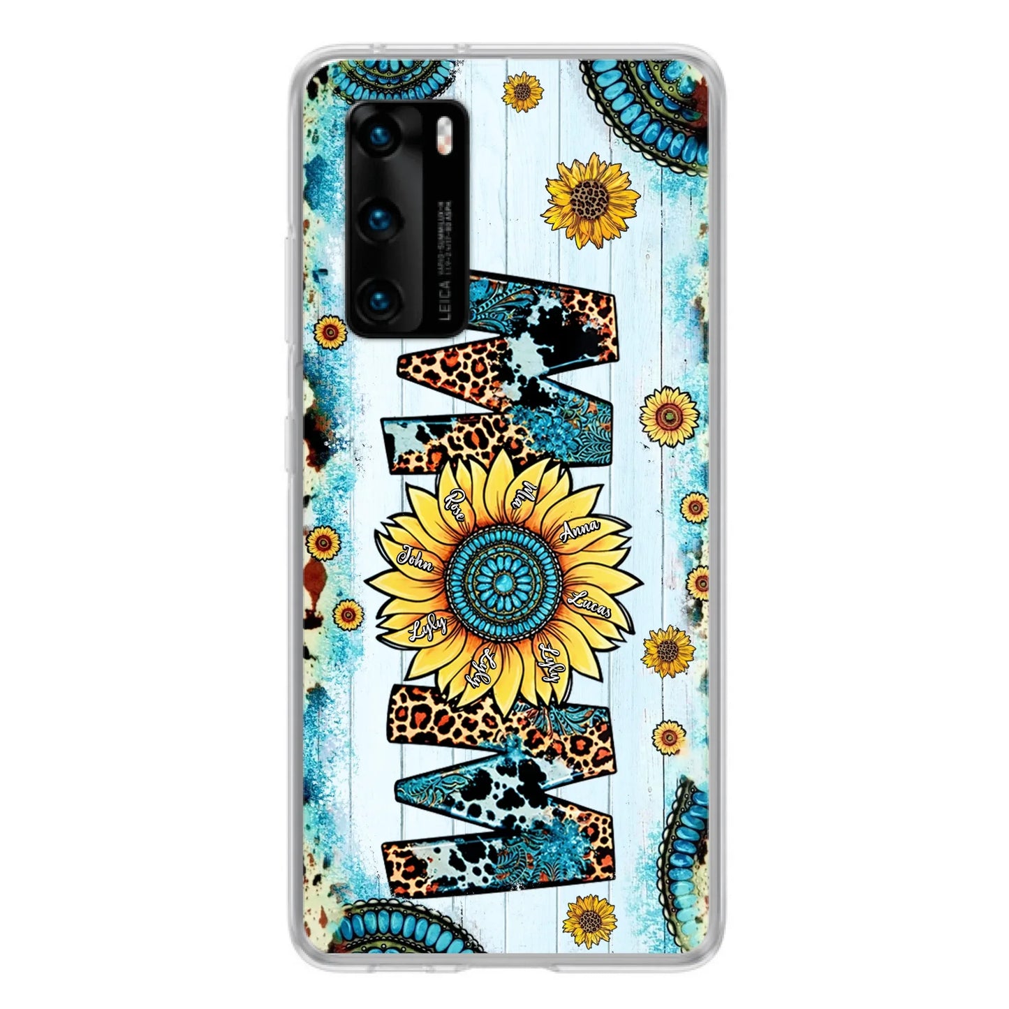 Personalized Mom Sunflower Phone Case - Mother's Day Gift Idea - Up to  8 Kids - Xiaomi/Oppo/Huawei
