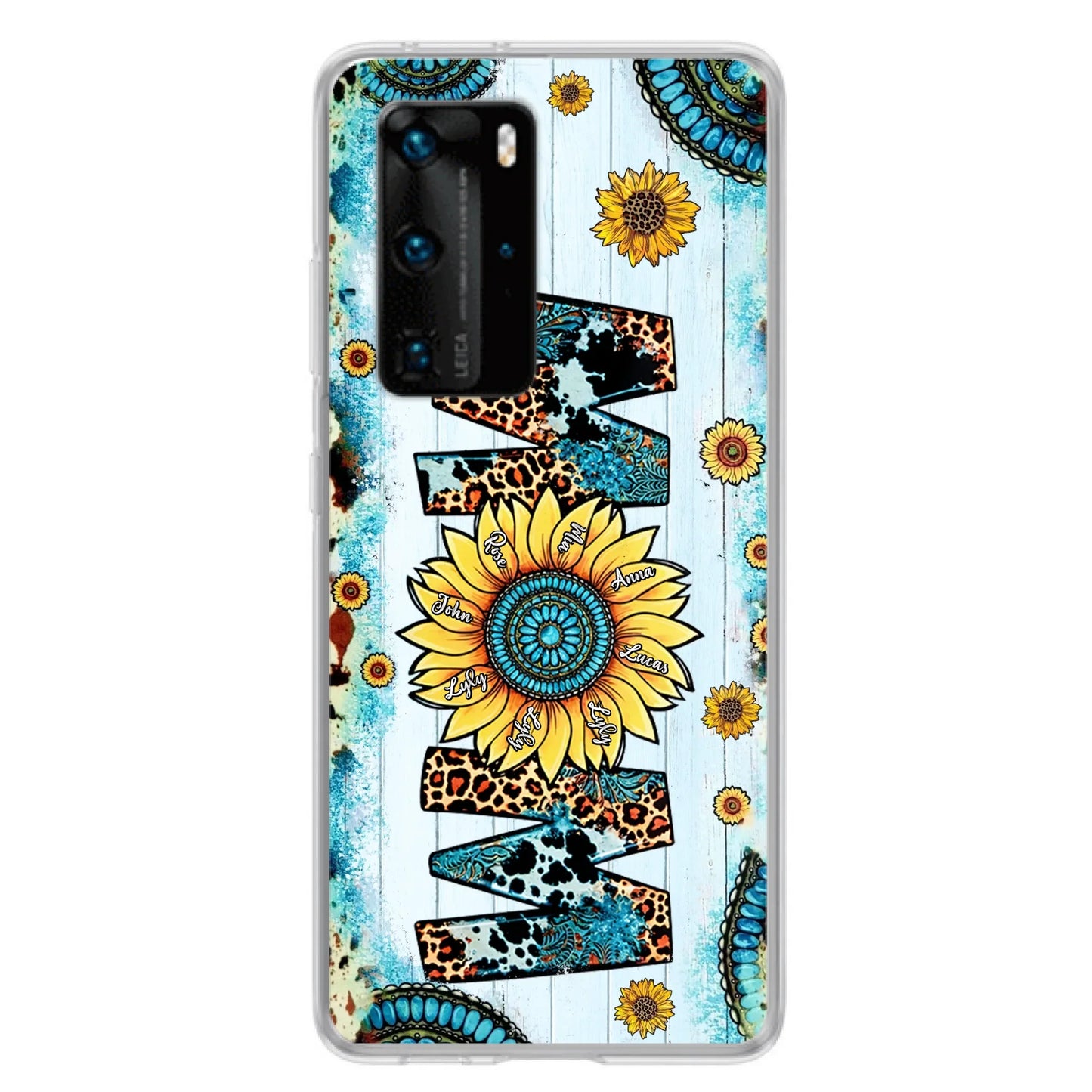 Personalized Mom Sunflower Phone Case - Mother's Day Gift Idea - Up to  8 Kids - Xiaomi/Oppo/Huawei