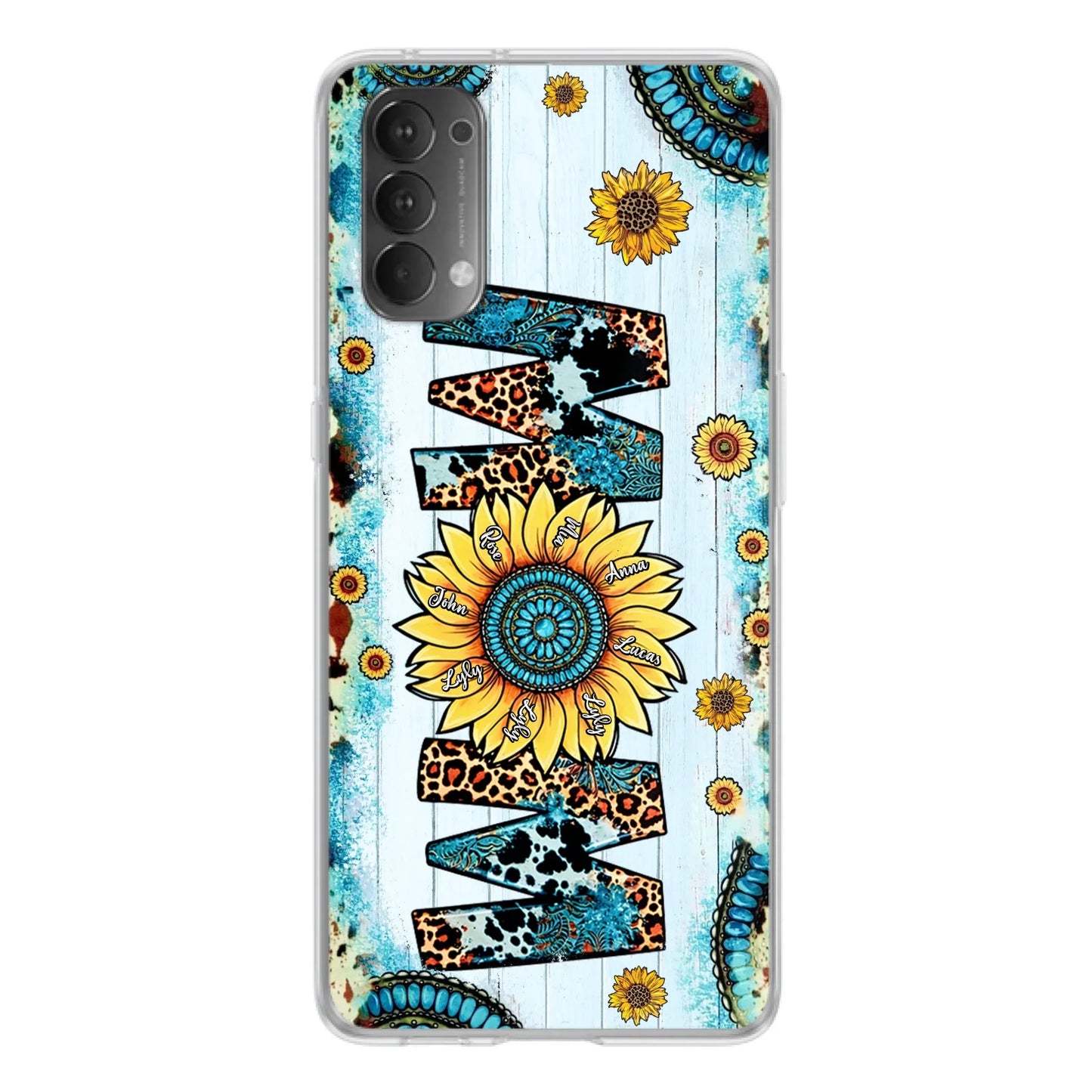 Personalized Mom Sunflower Phone Case - Mother's Day Gift Idea - Up to  8 Kids - Xiaomi/Oppo/Huawei