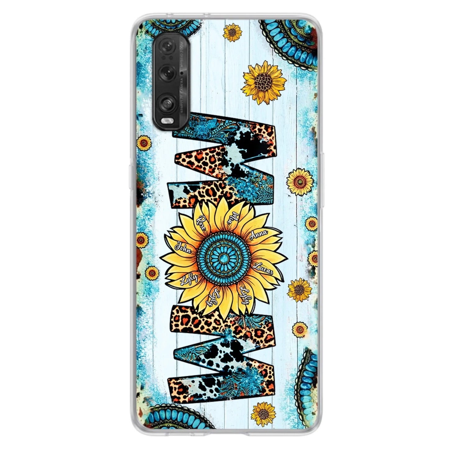 Personalized Mom Sunflower Phone Case - Mother's Day Gift Idea - Up to  8 Kids - Xiaomi/Oppo/Huawei