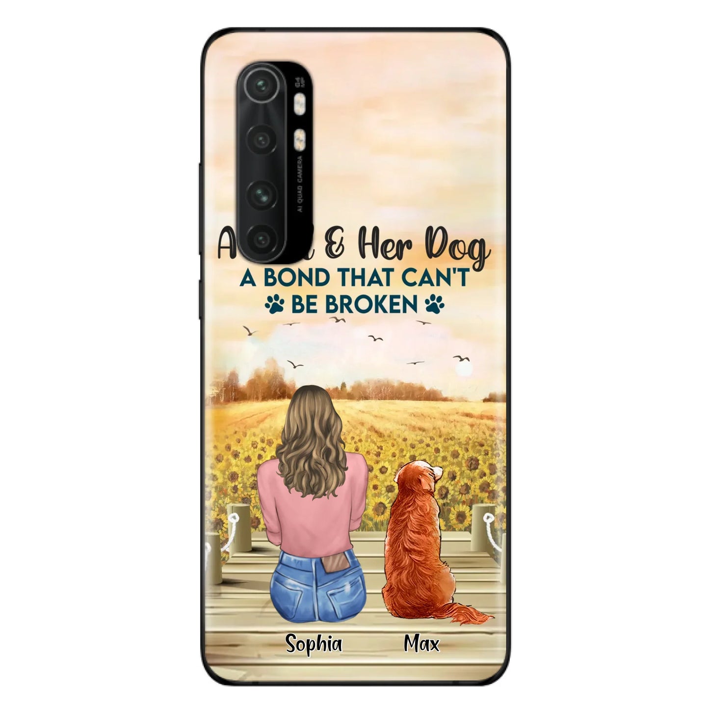 Personalized Dog Mom Phone Case - Gift Idea For Dog Lover - A Girl & Her Dog A Bond That Can't Be Broken - Xiaomi/Oppo/Huawei