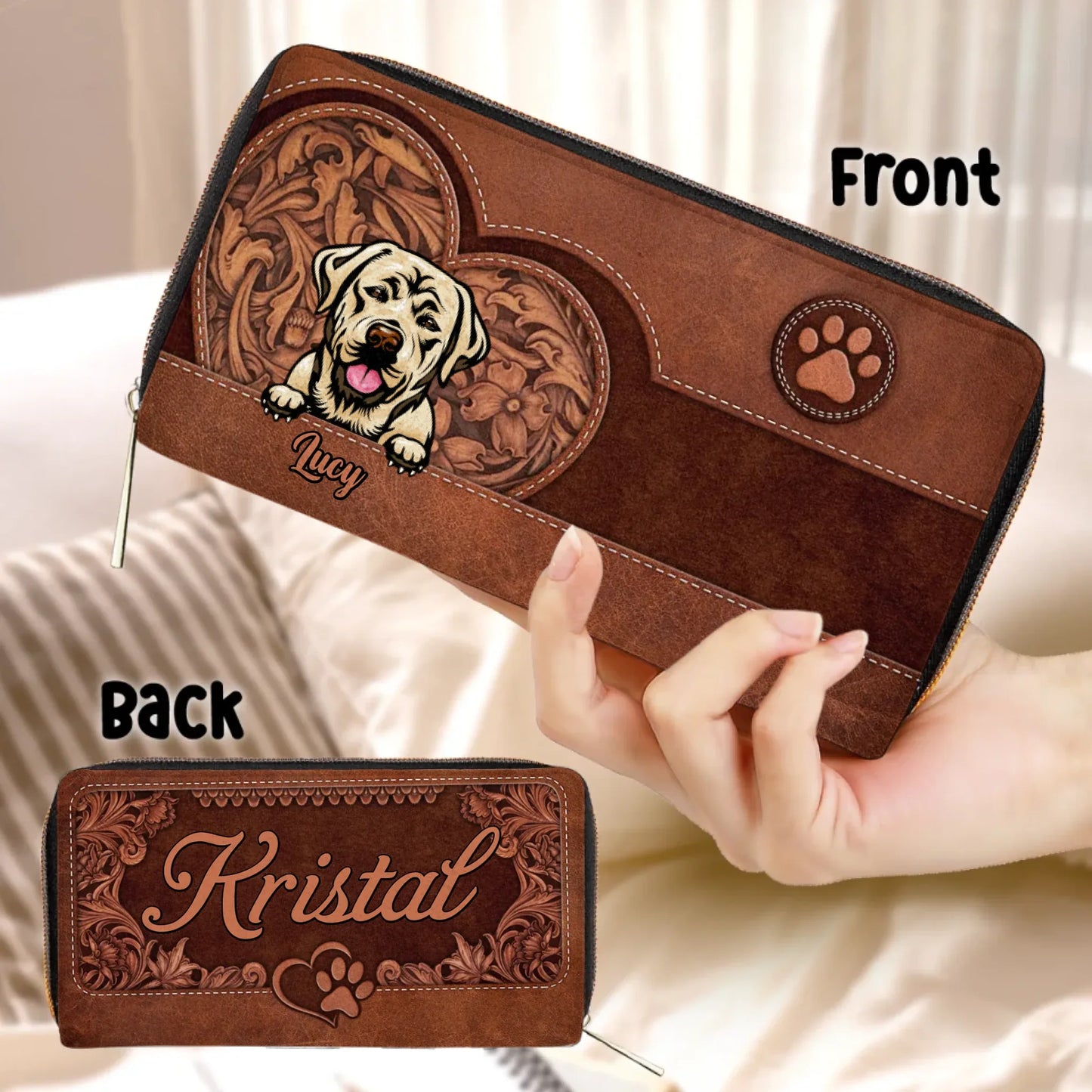 Personalized Pet Mom Long Wallet - Gift Idea For Dog/Cat Lover - Up to 4 Pets