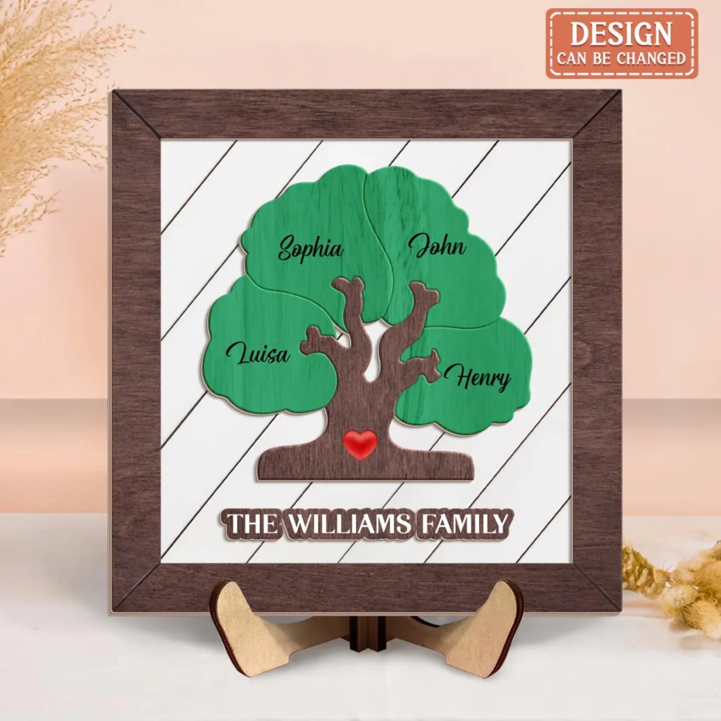 Personalized Family Tree Wooden Art - Gift Idea For Family - Custom Names