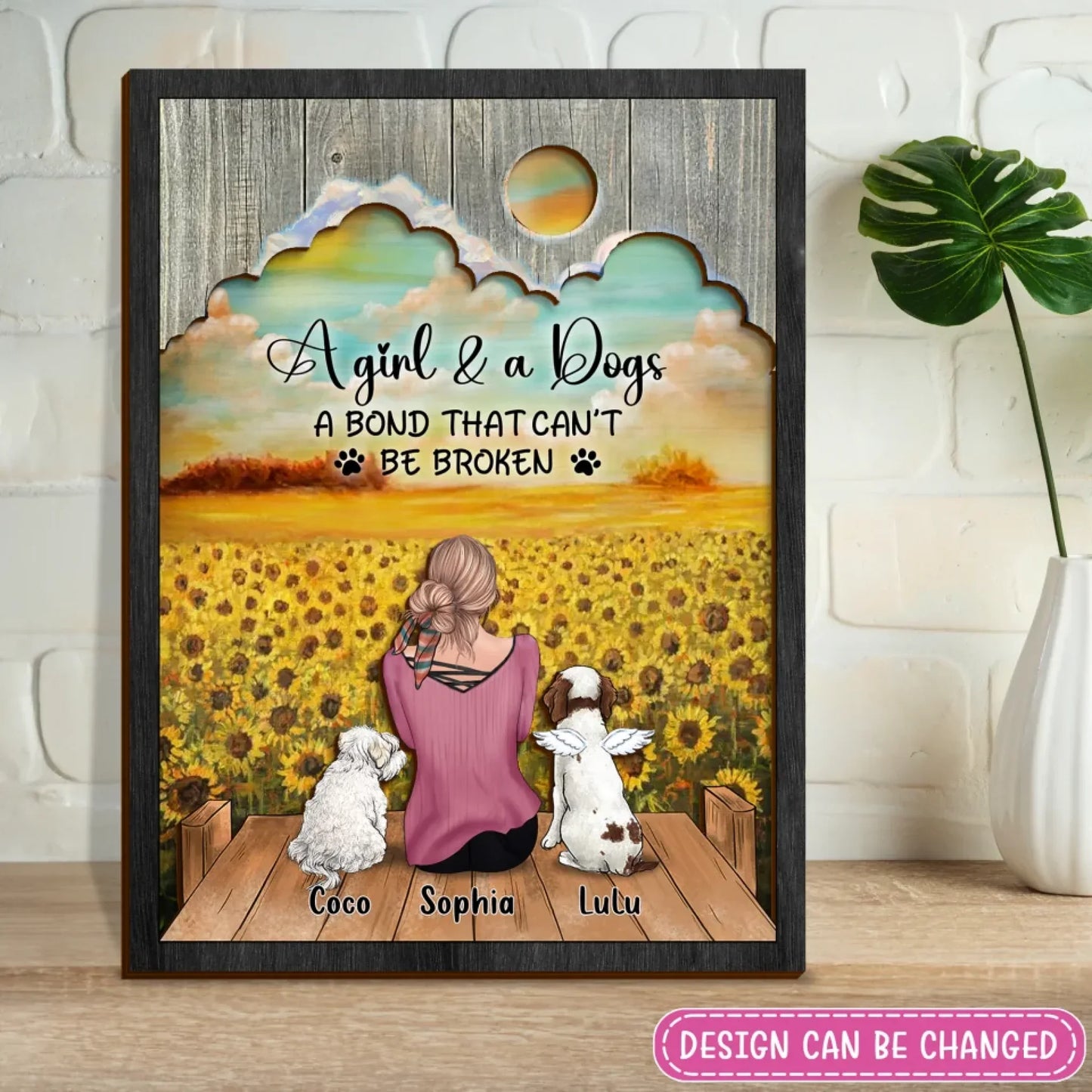 Personalized Dogs/Cats Mom Wooden Art - Gifts For Pets Lovers - Life Is Better with Dogs