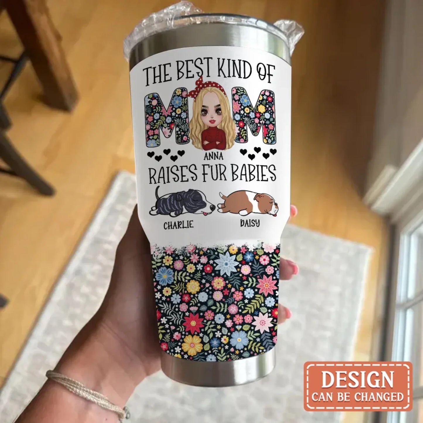 Personalized Dog Mom Irregular Tumbler - Mother's Day Gift Idea For Dog Lover - The Best Kind Of Mom Raises Fur Babies