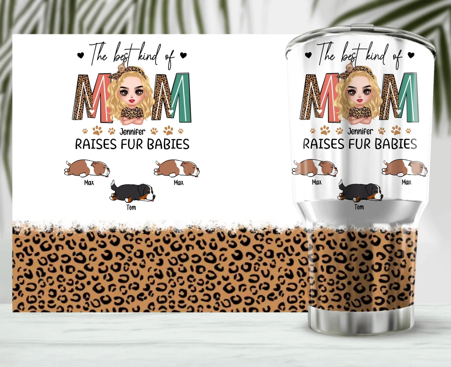 Personalized Dog Mom Irregular Tumbler - Mother's Day Gift Idea For Dog Lover - The Best Kind Of Mom Raises Fur Babies
